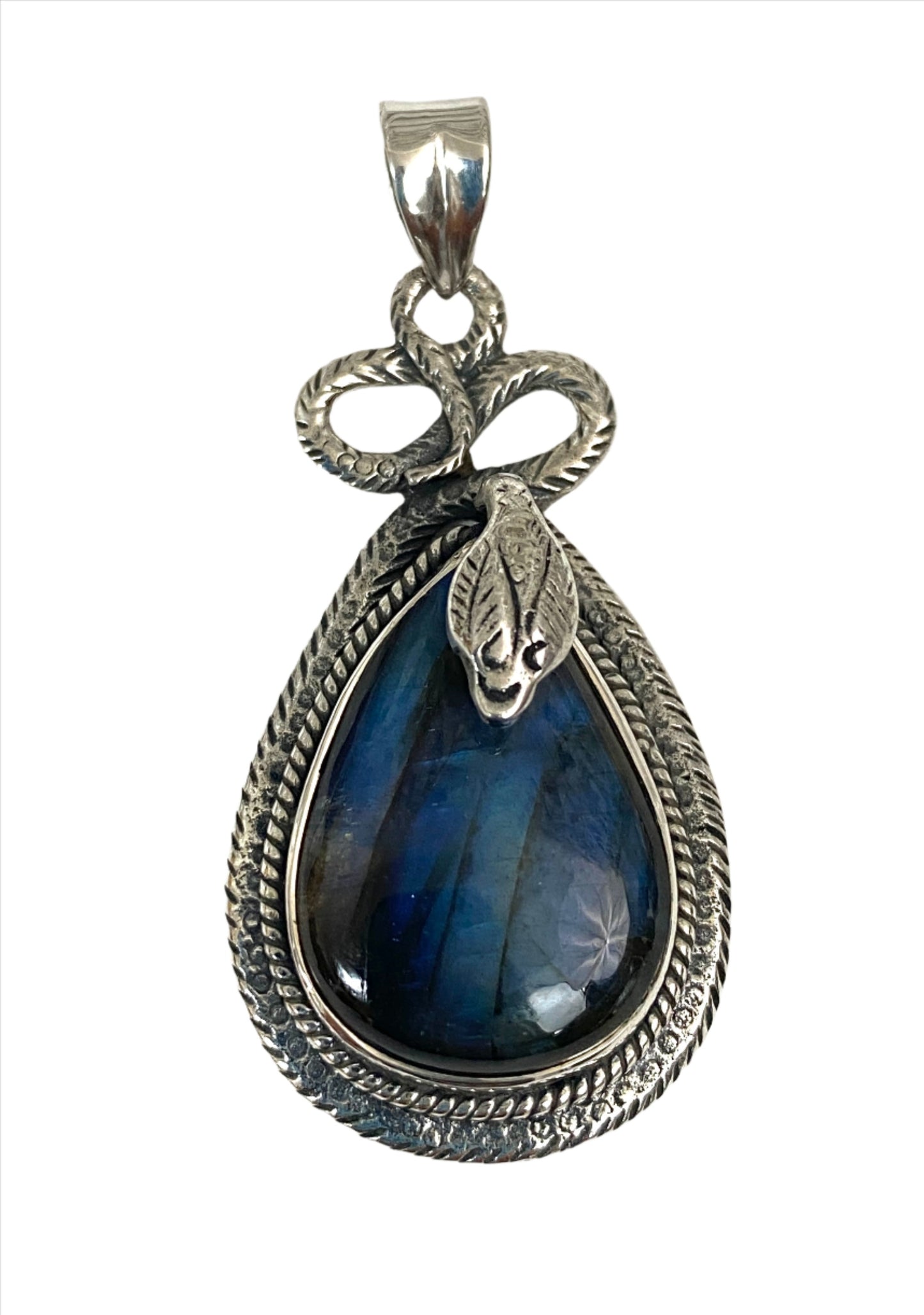 Sterling Silver Gemstone Snake Pendants | 4 Stones