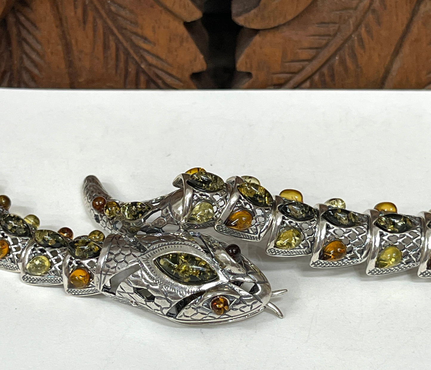 Tri Color Amber Snake Bracelet
