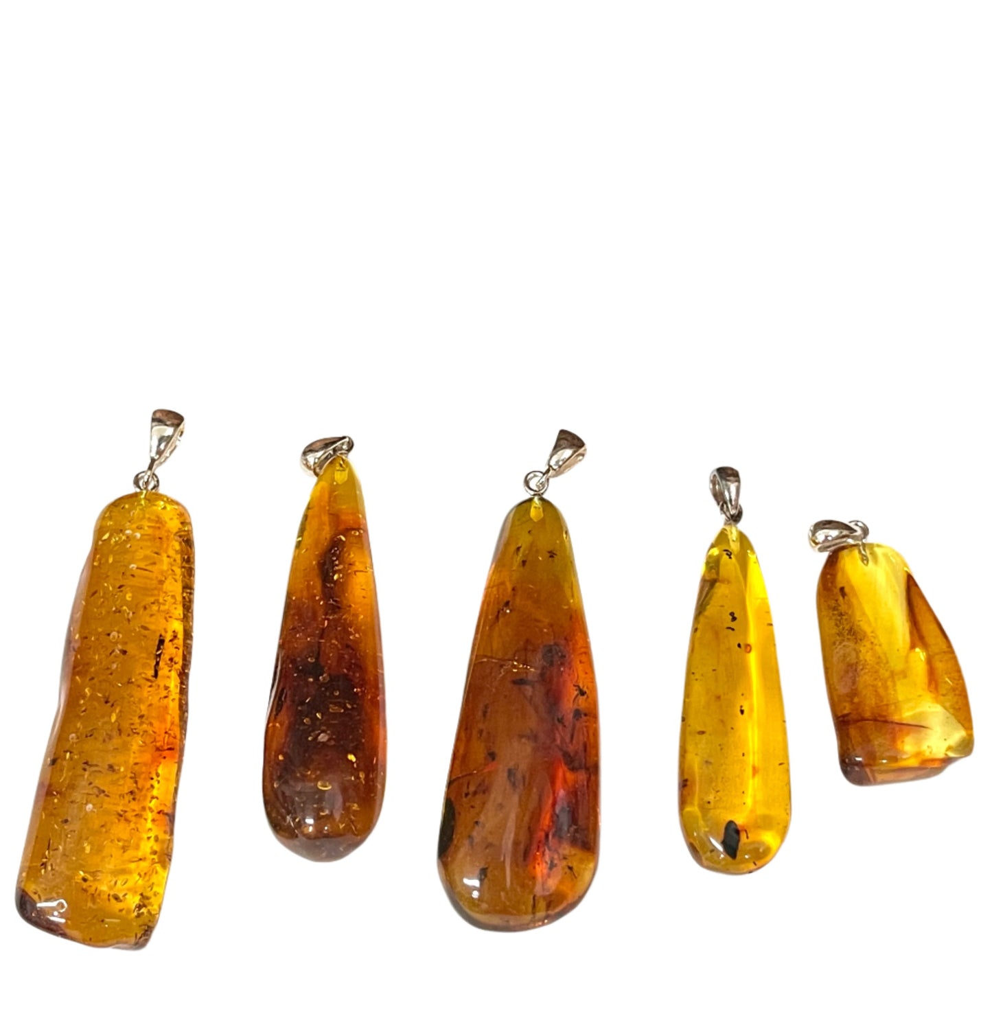 Natural Baltic Amber Drop Pendants