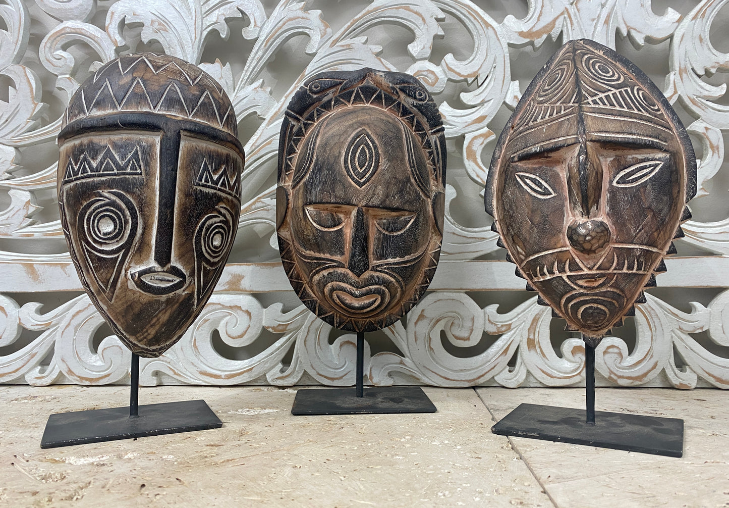 East Timor Style Masks on Stands