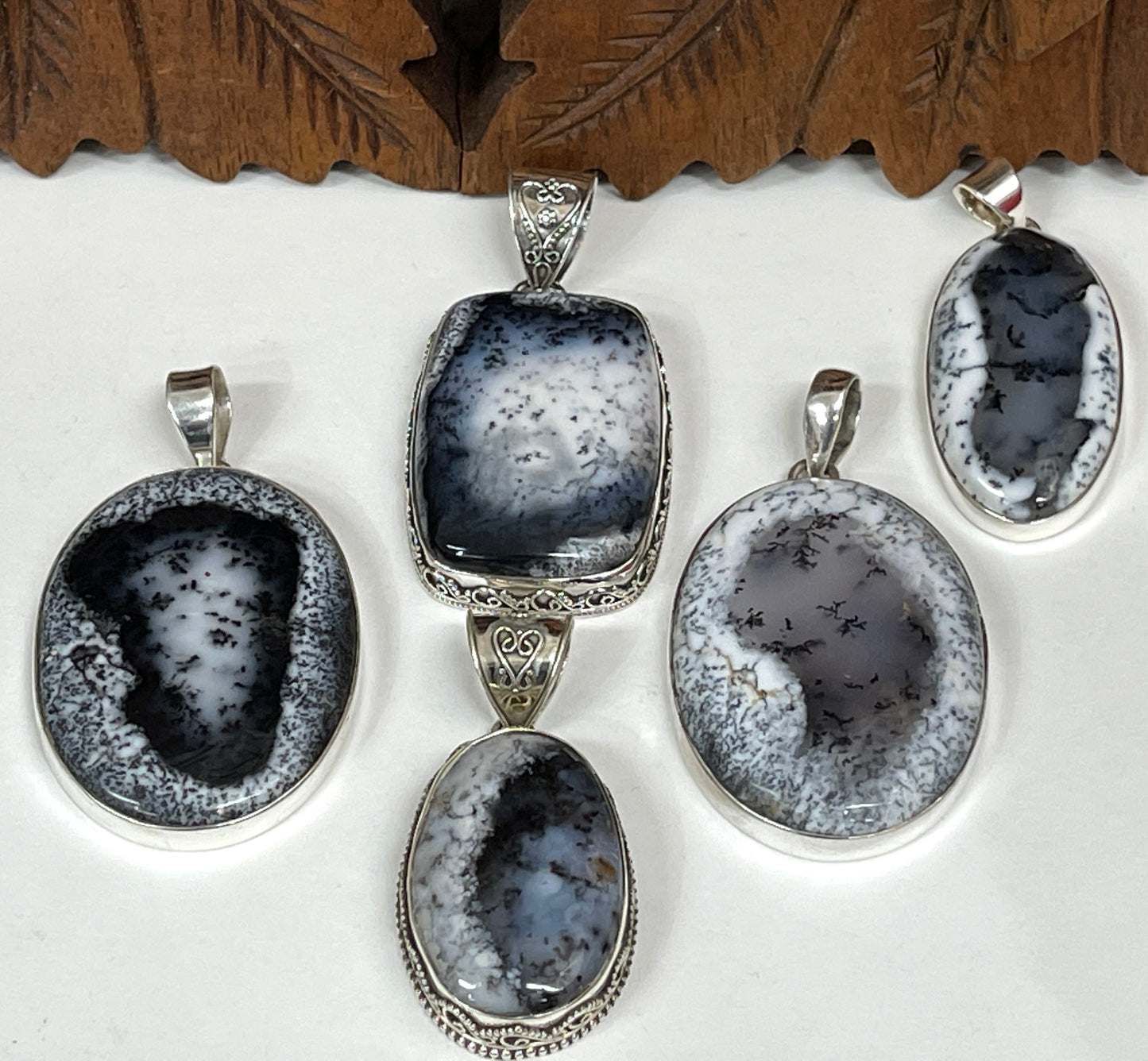 Dendritic Opal Pendants