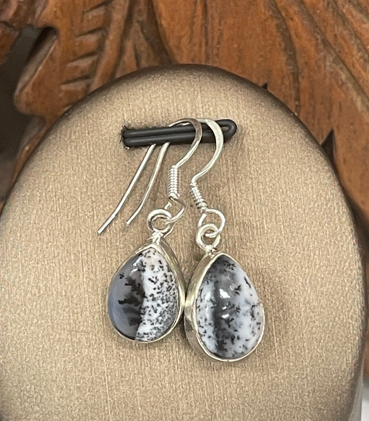 Dendritic Opal Freeform Earrings