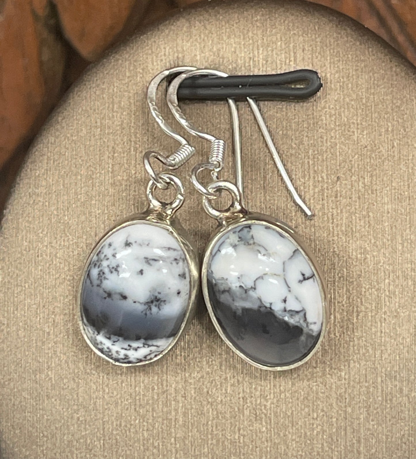 Dendritic Opal Freeform Earrings