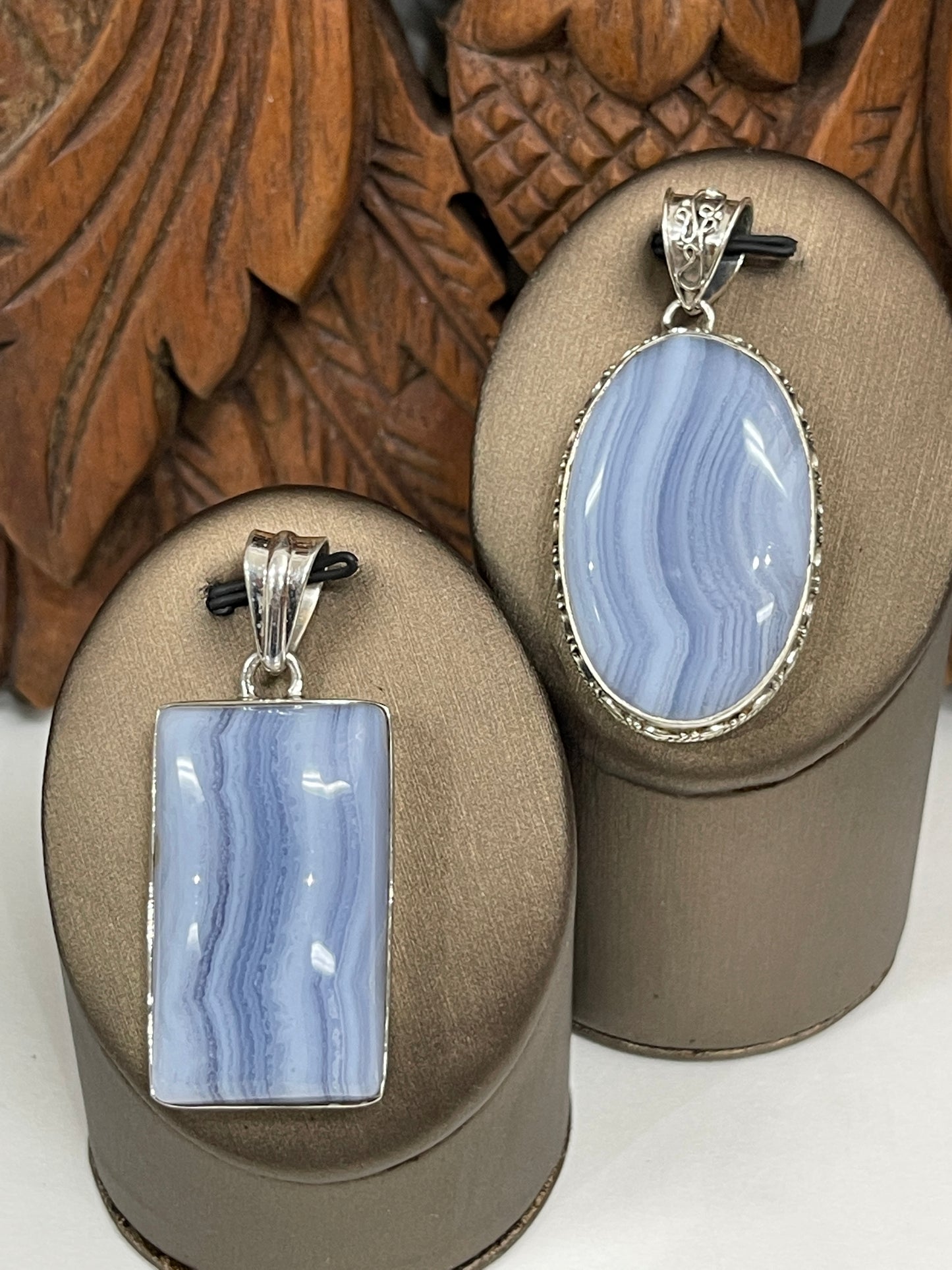 Blue Lace Agate Pendants
