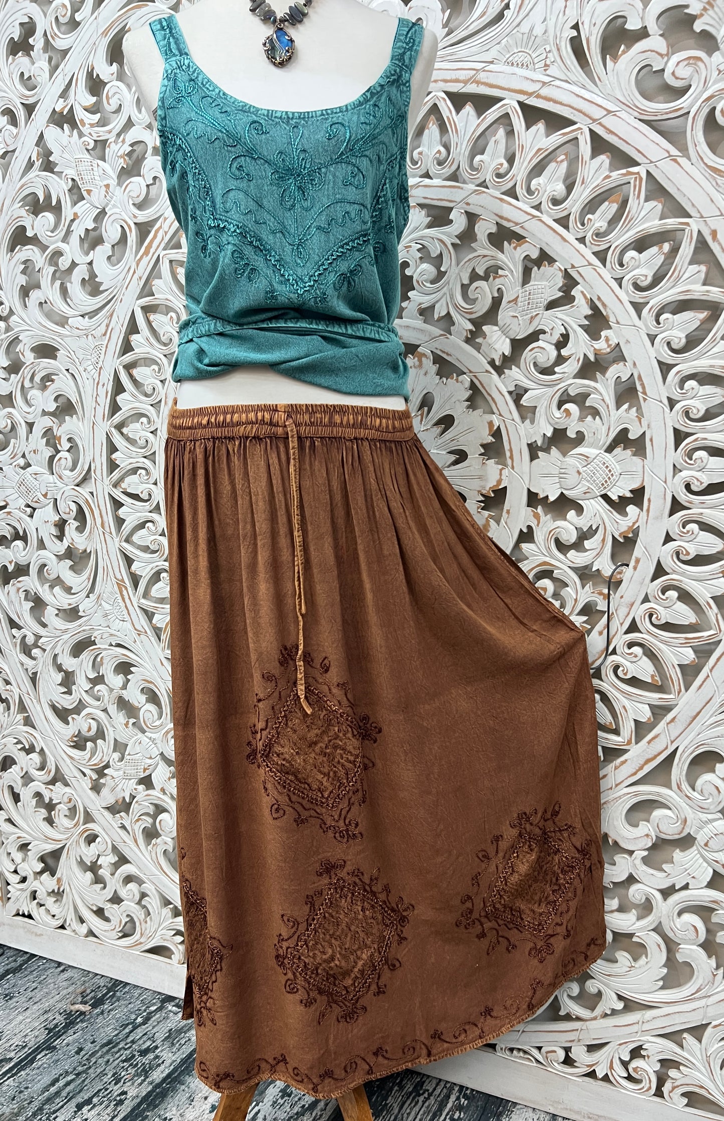 Long Embroidered Skirt