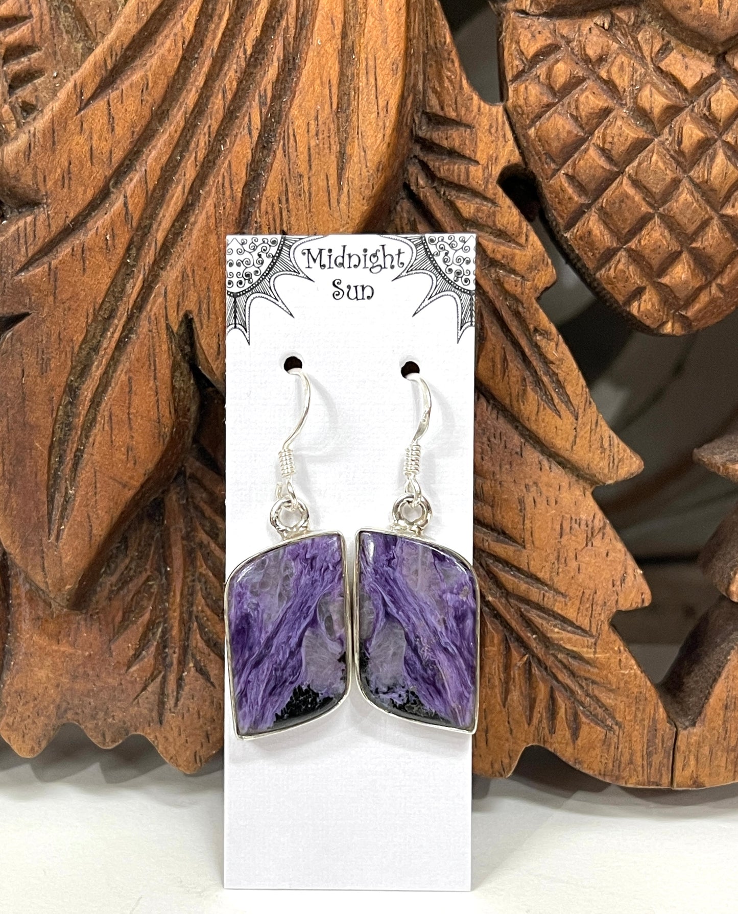 Charoite Earrings Sterling Silver
