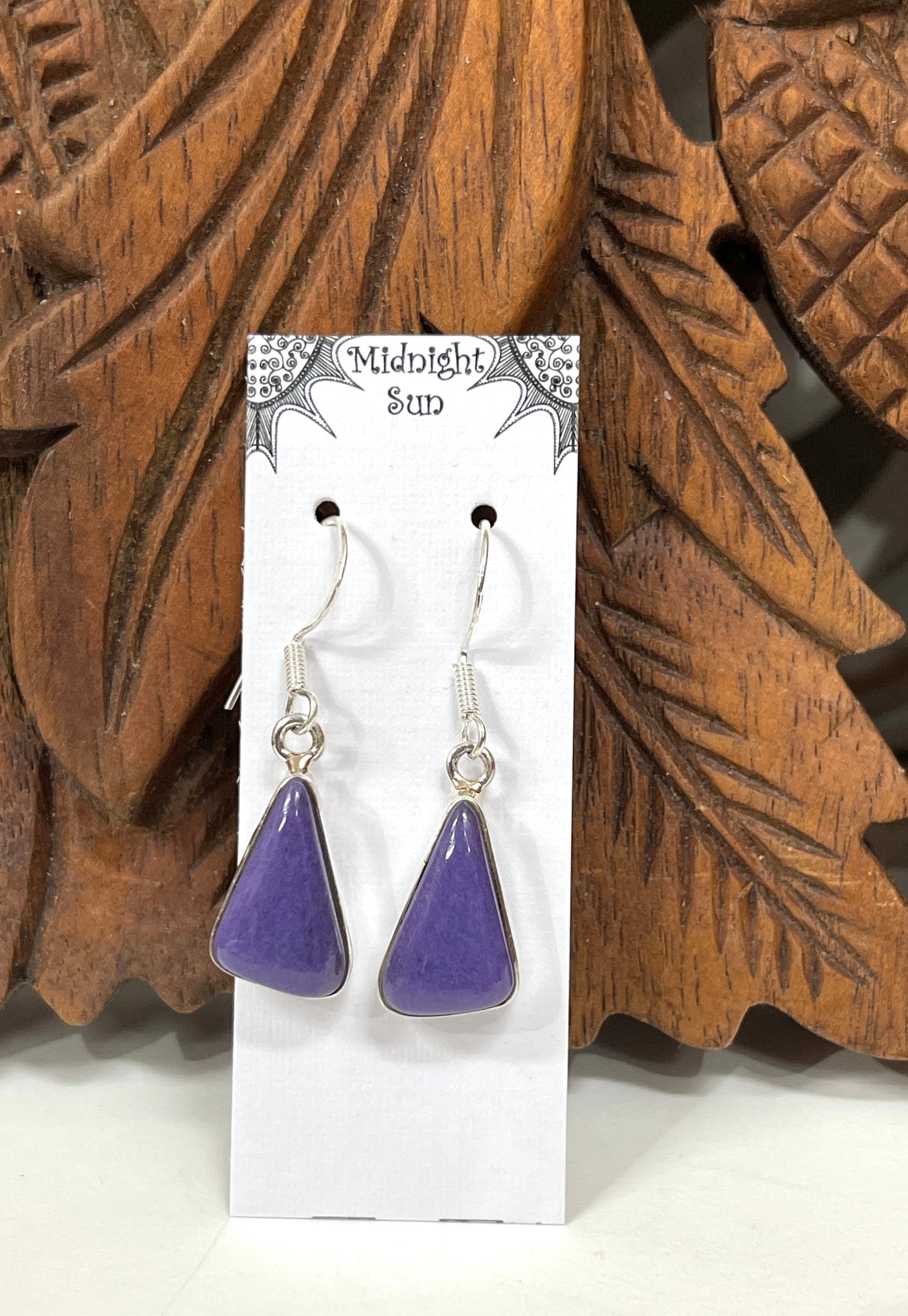 Charoite Earrings Sterling Silver