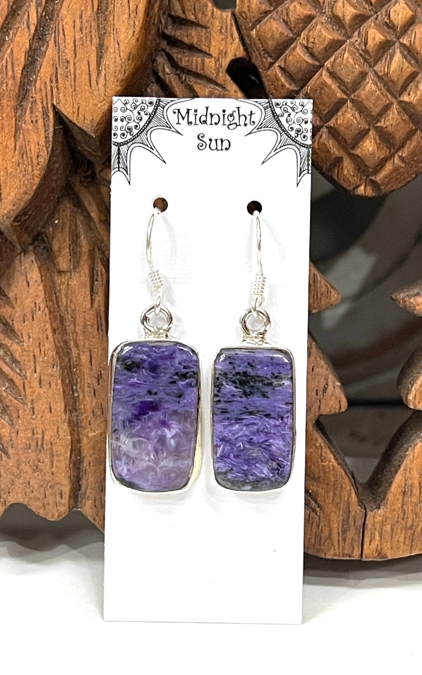 Charoite Earrings Sterling Silver