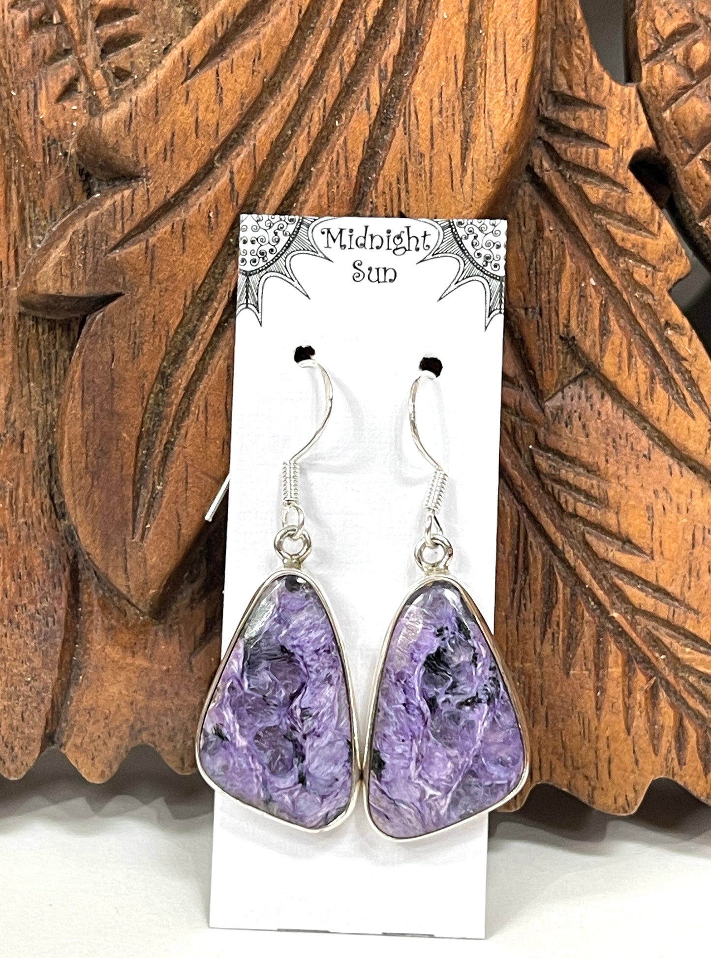 Charoite Earrings Sterling Silver