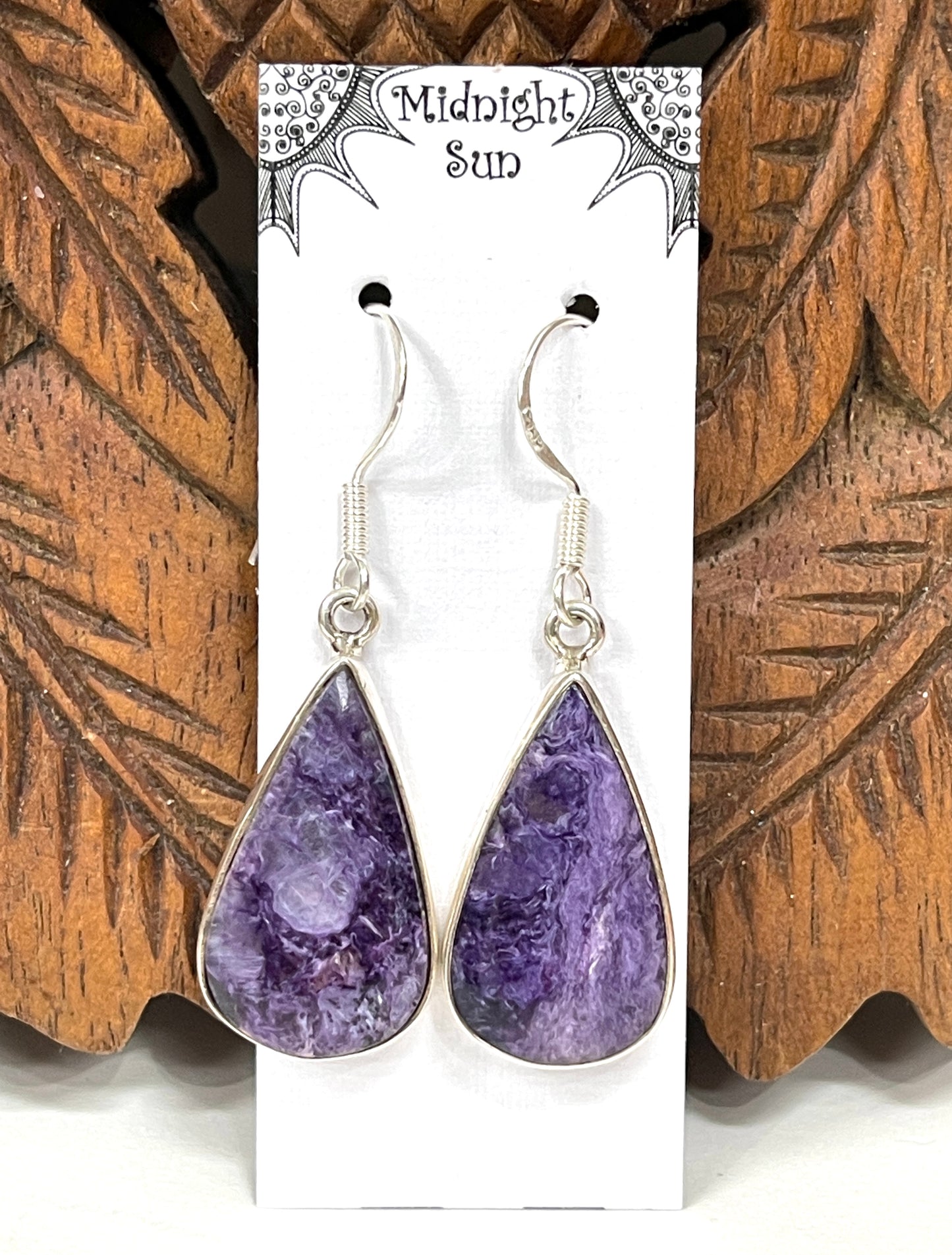 Charoite Earrings Sterling Silver