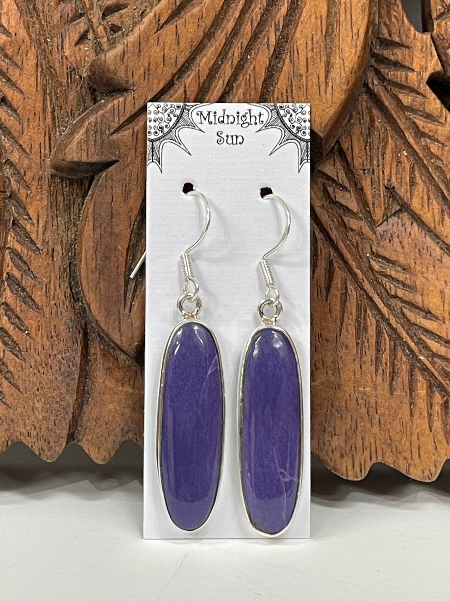 Charoite Earrings Sterling Silver