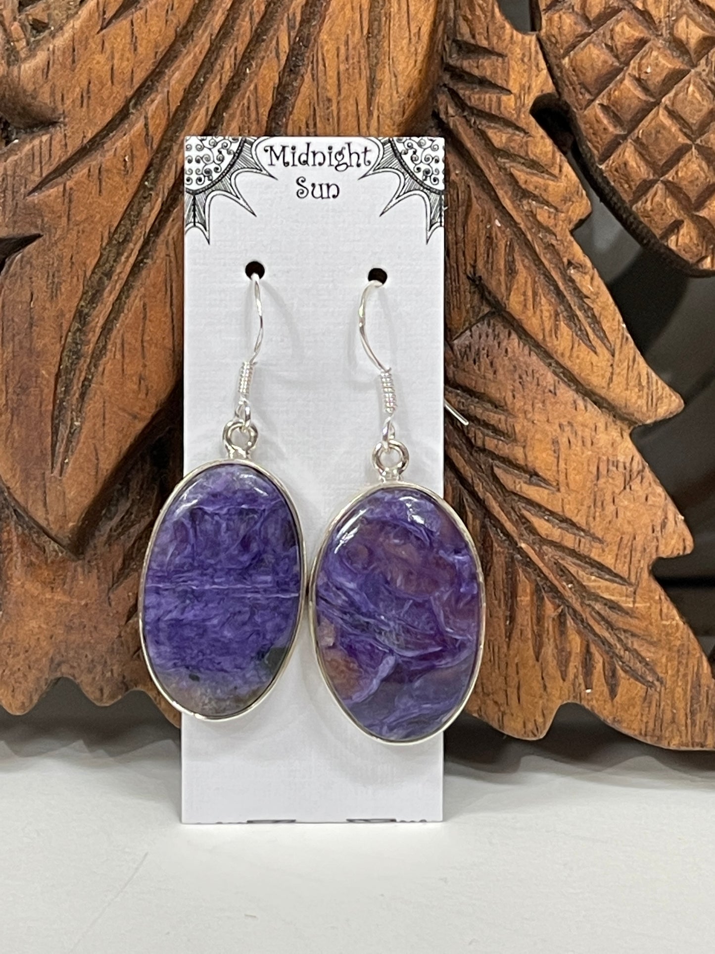 Charoite Earrings Sterling Silver