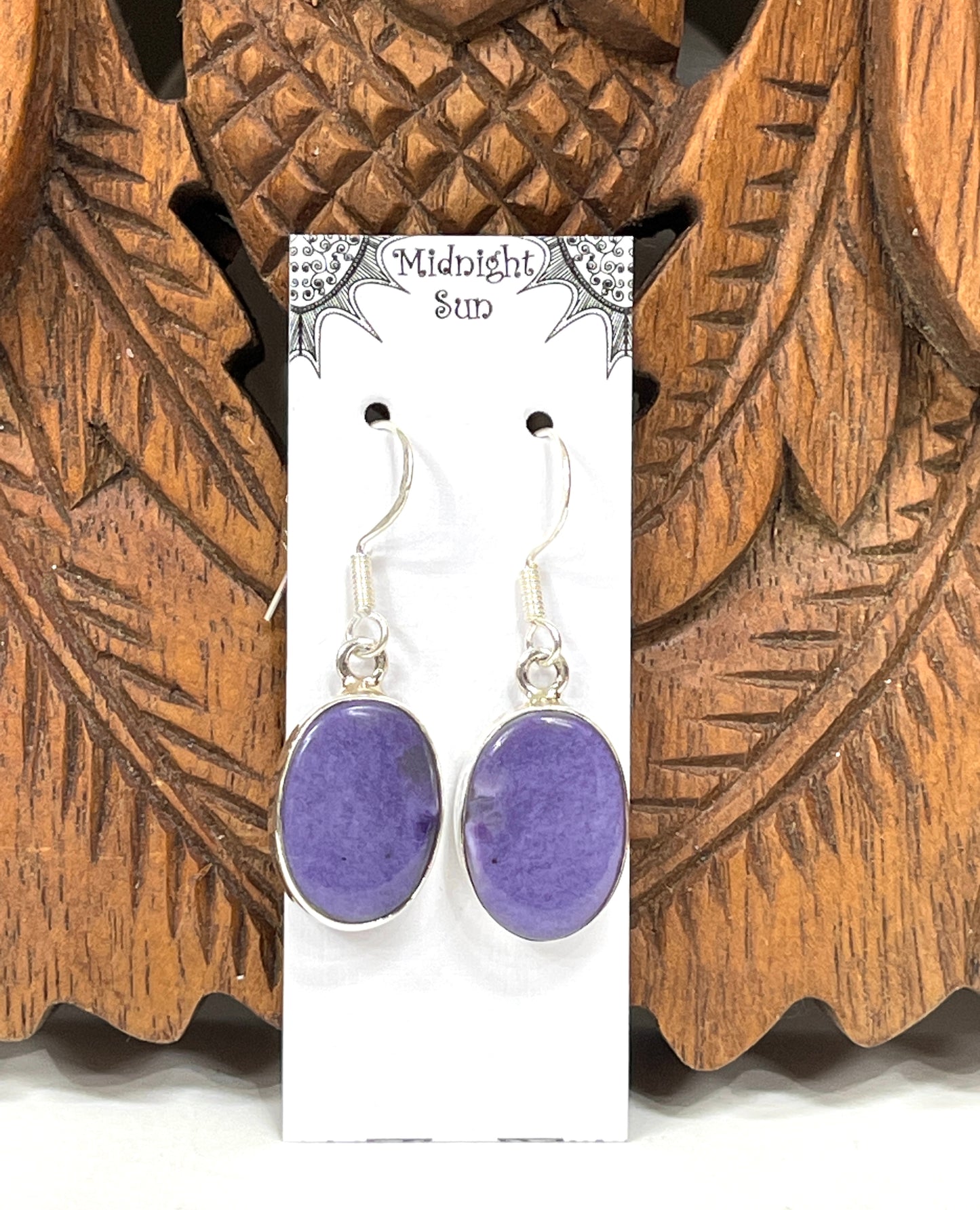 Charoite Earrings Sterling Silver