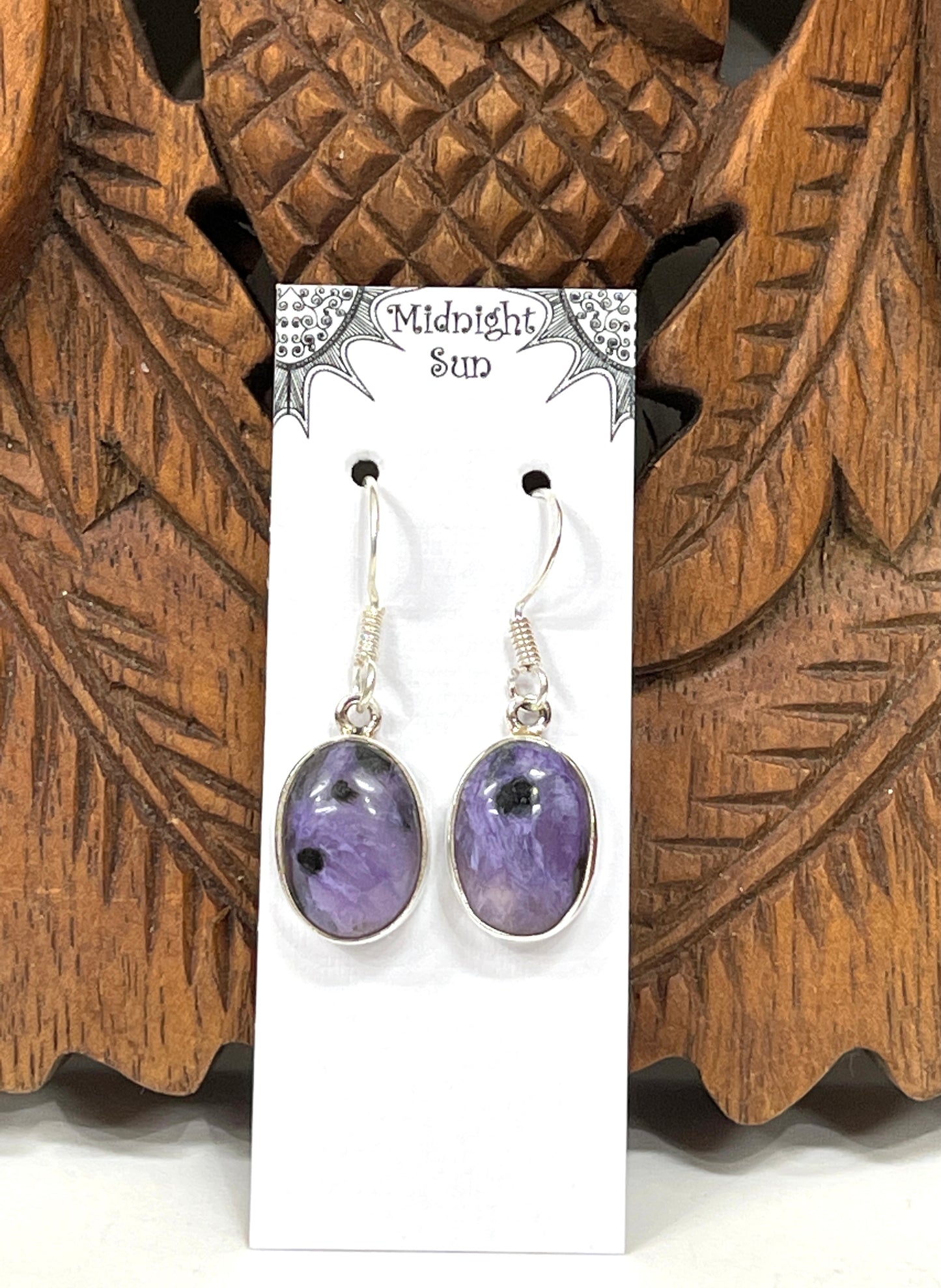 Charoite Earrings Sterling Silver