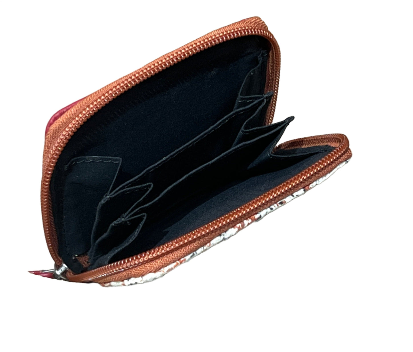 Flower Block Print Vegan Wallet