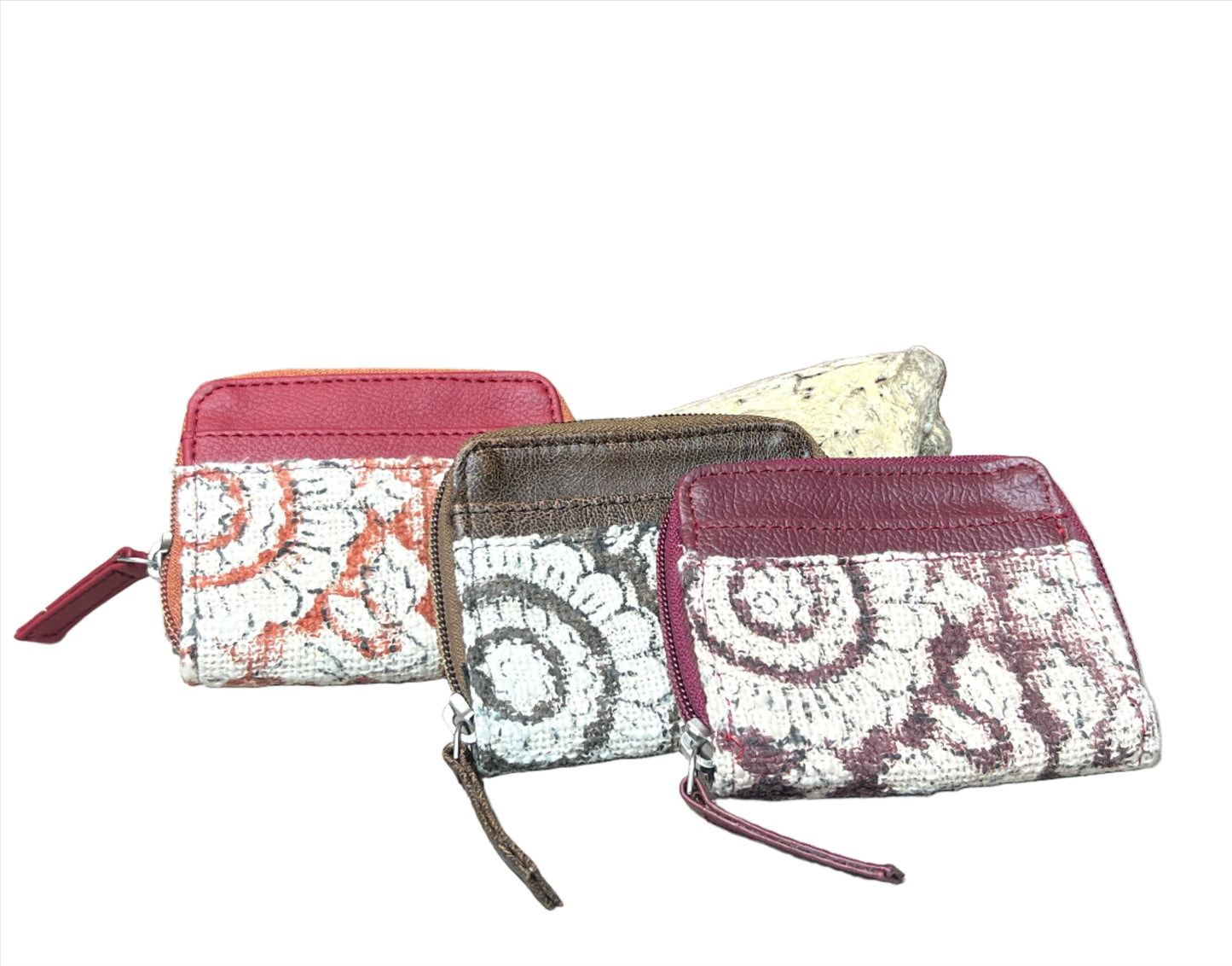 Flower Block Print Vegan Wallet