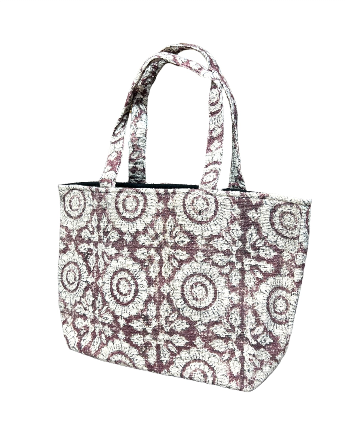 Flower Block Print Market Bag