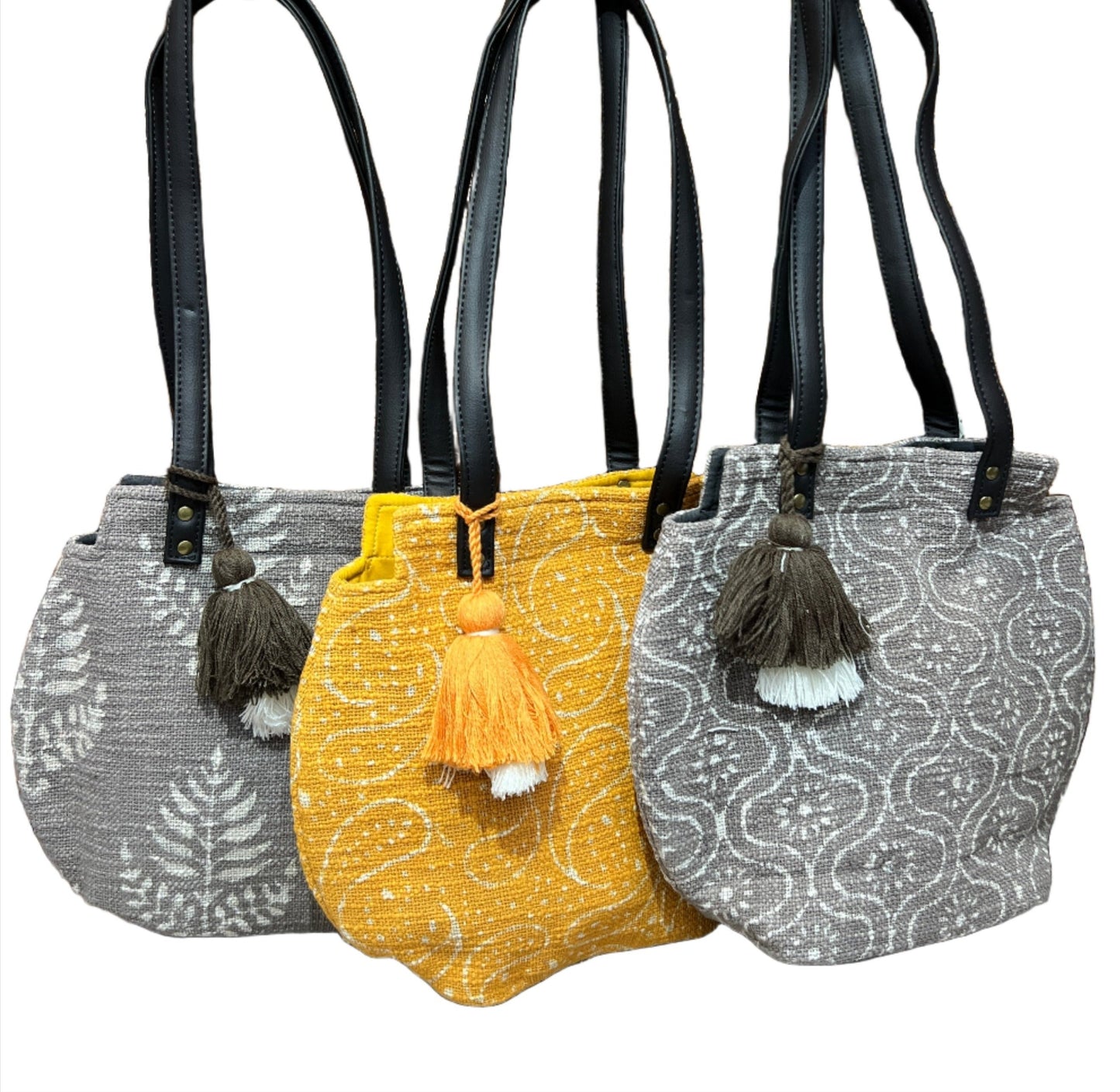 Block Print Tassel Bag