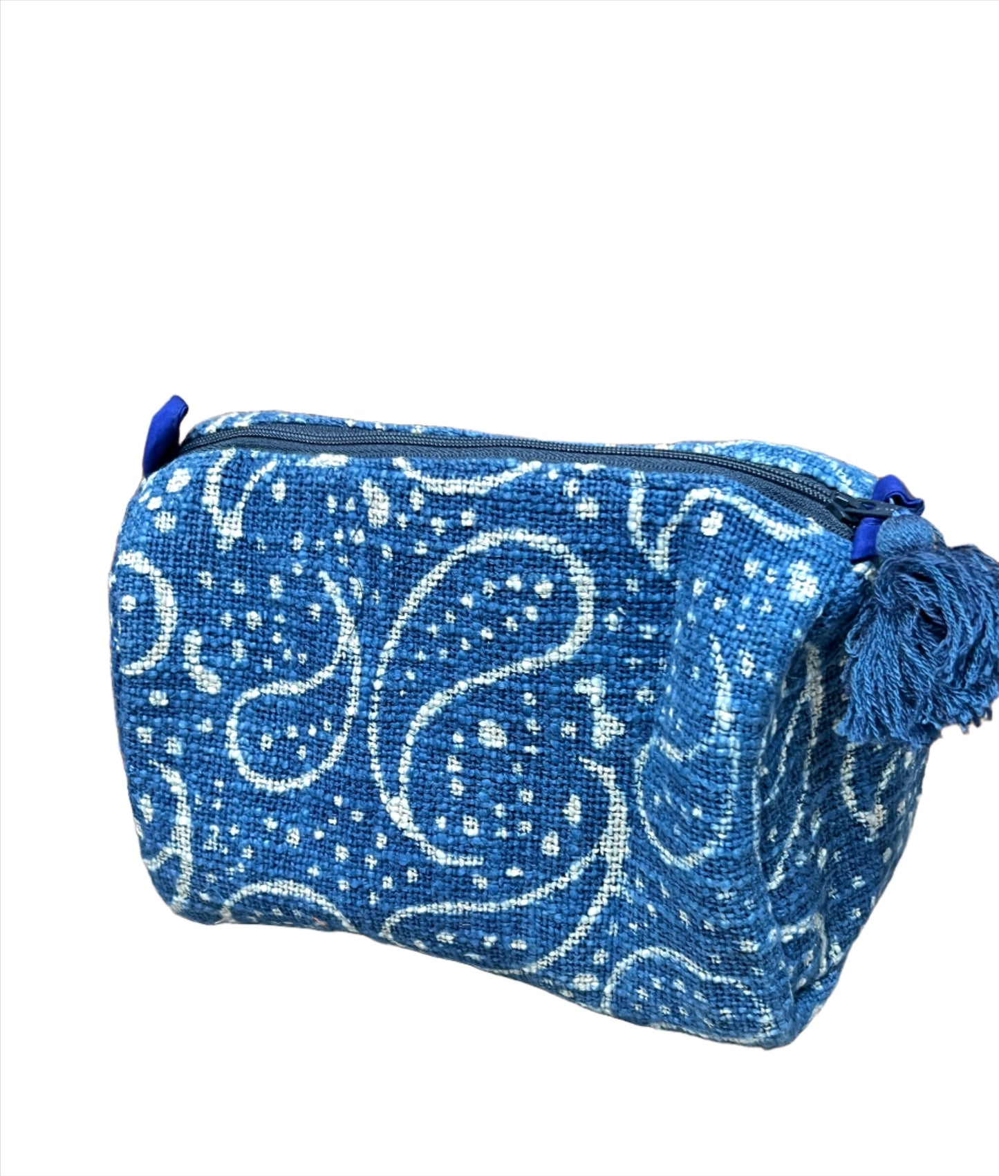 Natural Indigo Block Print Make up Bag