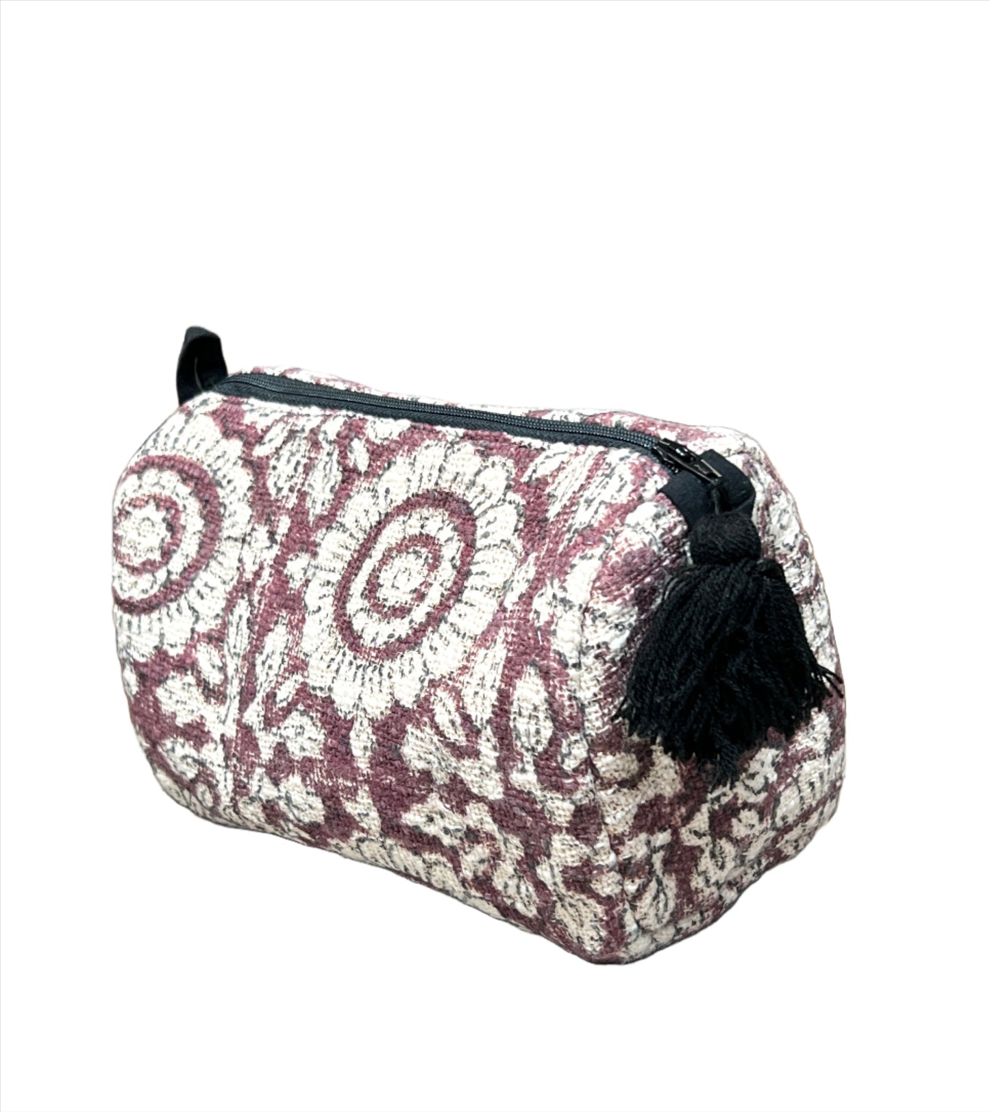 Flower Block Print Make up Bag