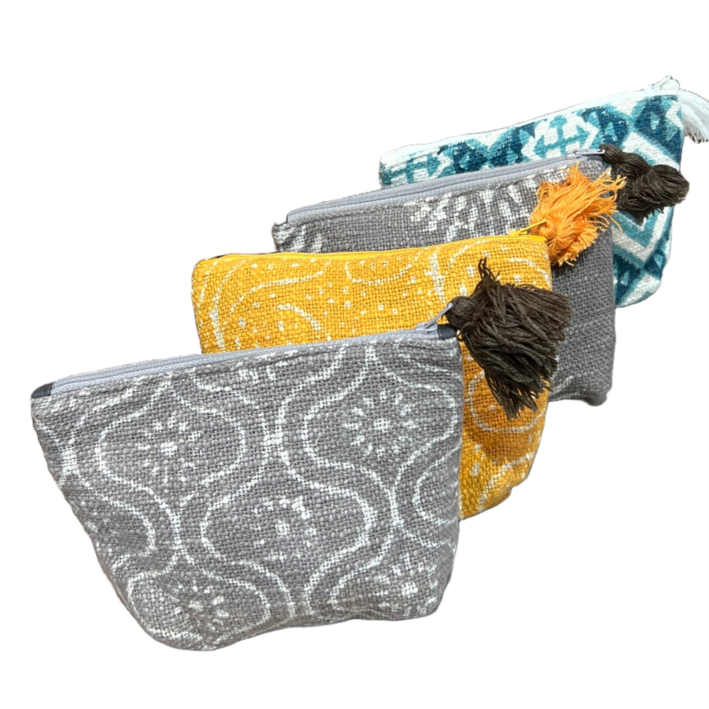 Block Print Zipper Pouch