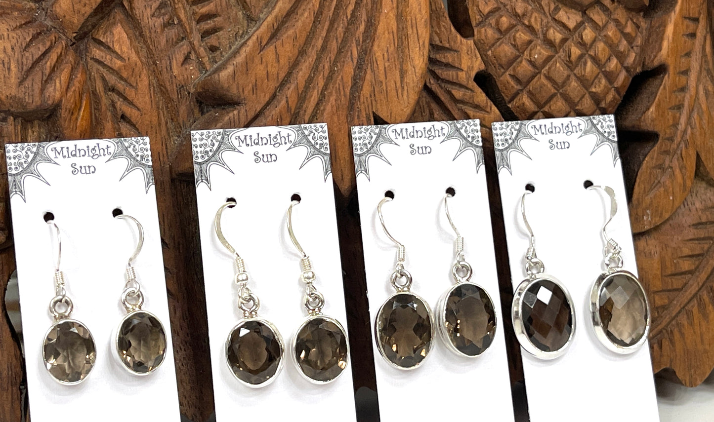 Smoky Quartz Sterling Silver Earrings