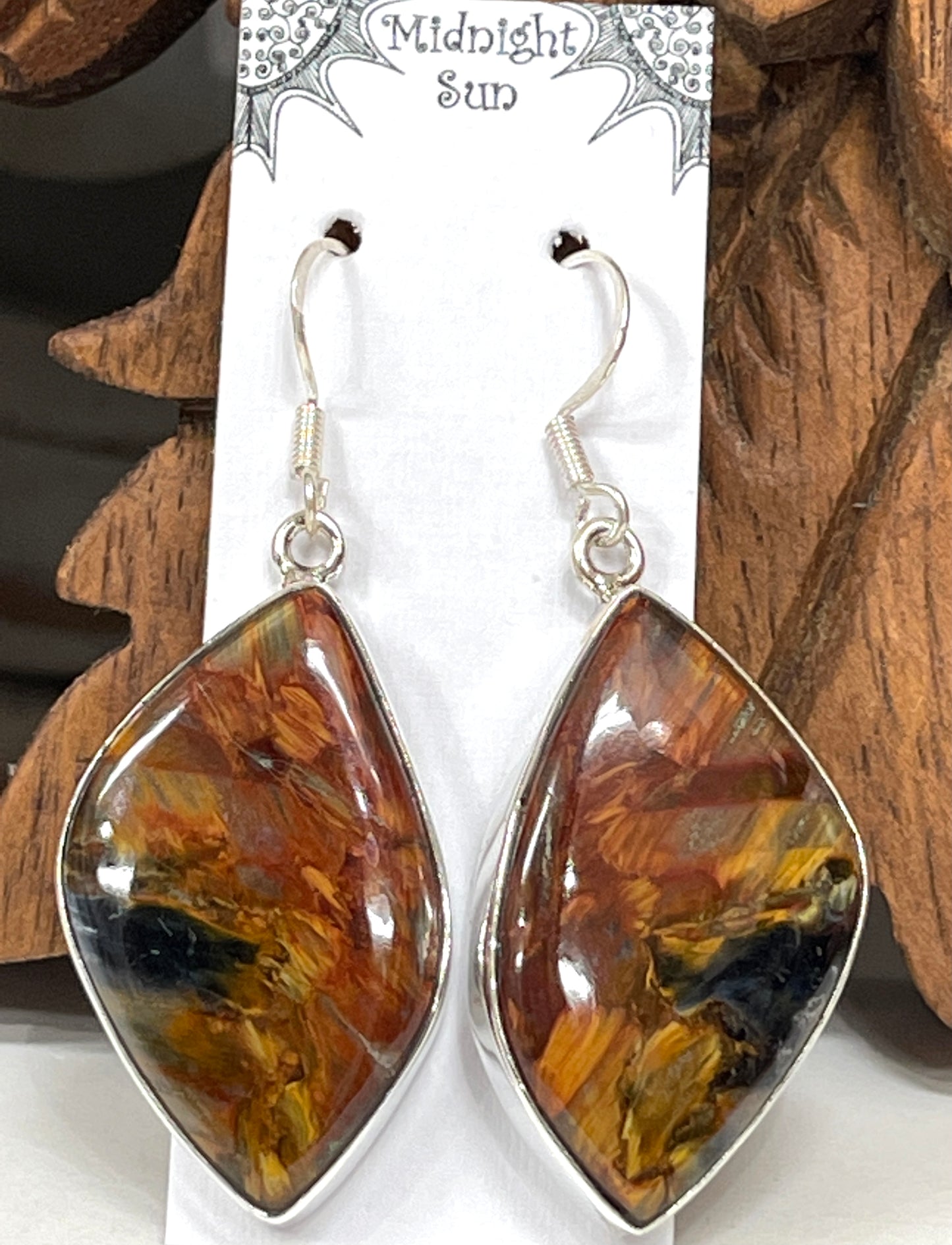 Sterling Multicolor Pietersite Earrings