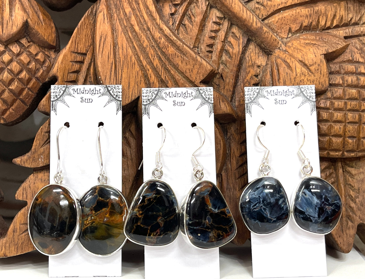 Sterling Multicolor Pietersite Earrings
