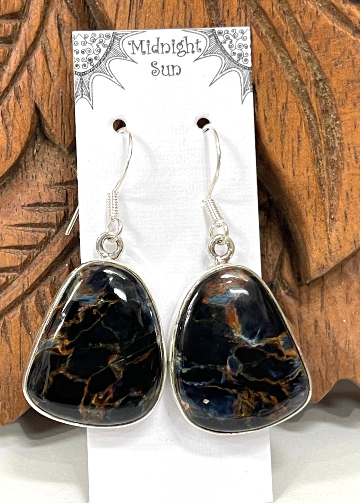 Sterling Multicolor Pietersite Earrings