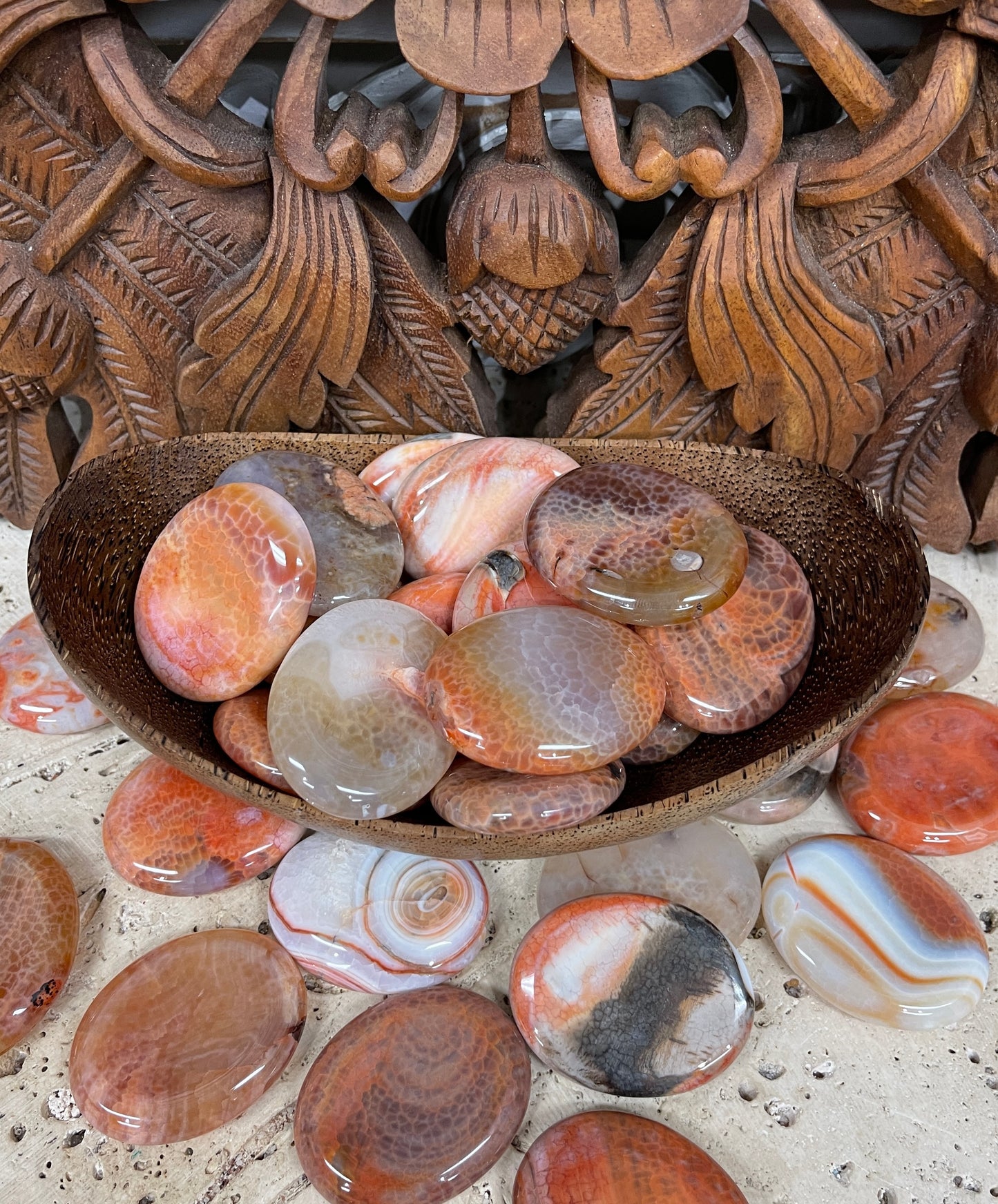 Fire Agate Worry Stones