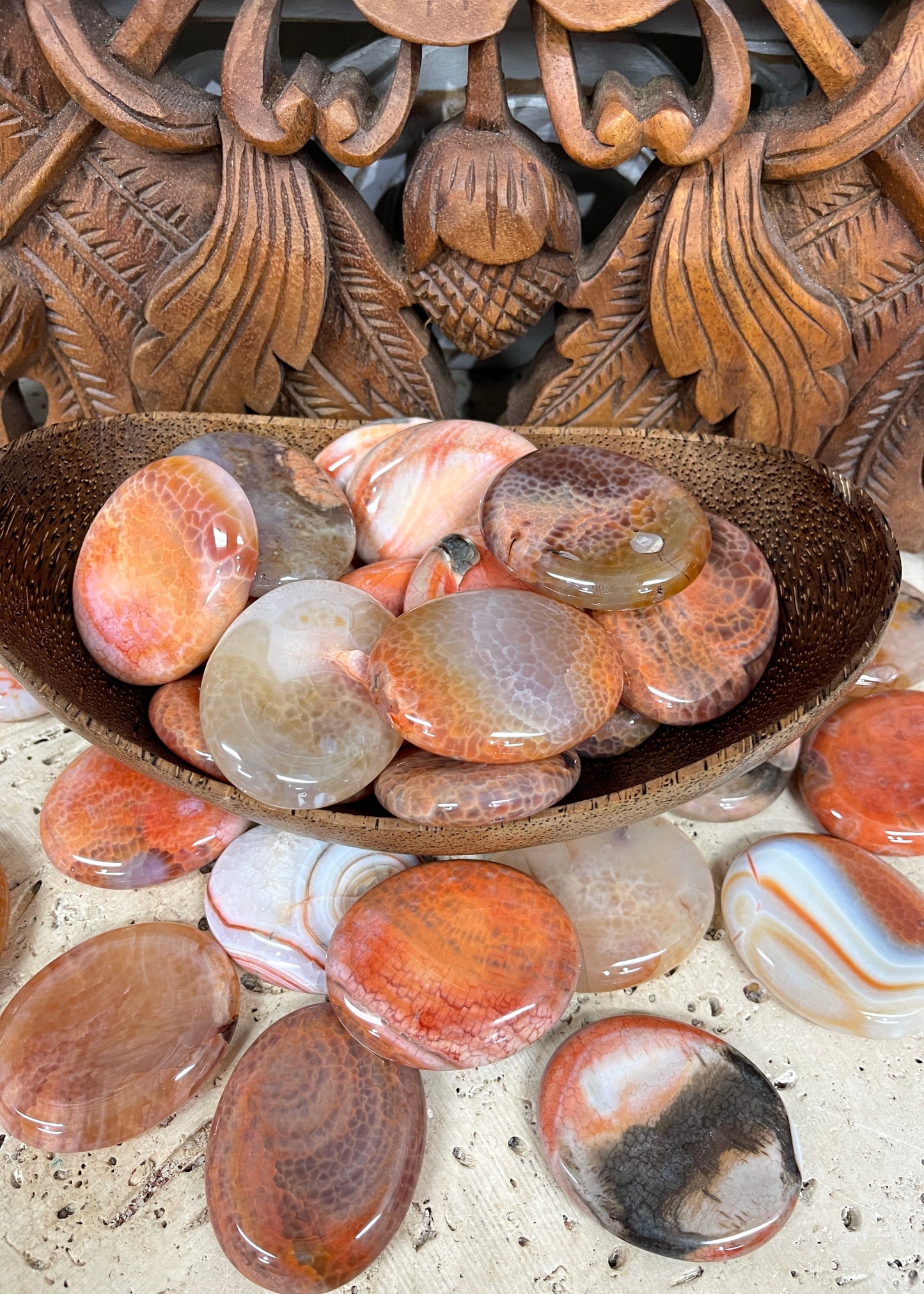Fire Agate Worry Stones