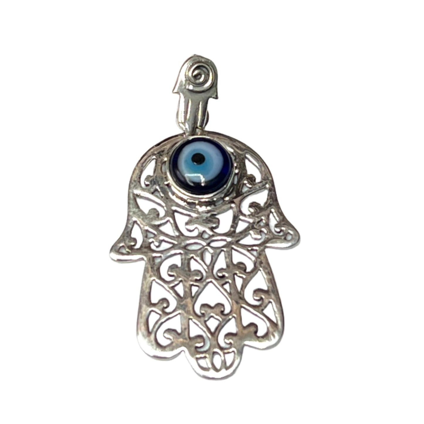 Hamsa & Cobalt Evil Eye Pendant