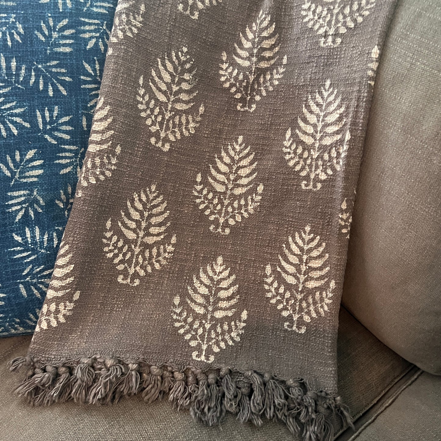 Handloomed Block Print Throw Blanket