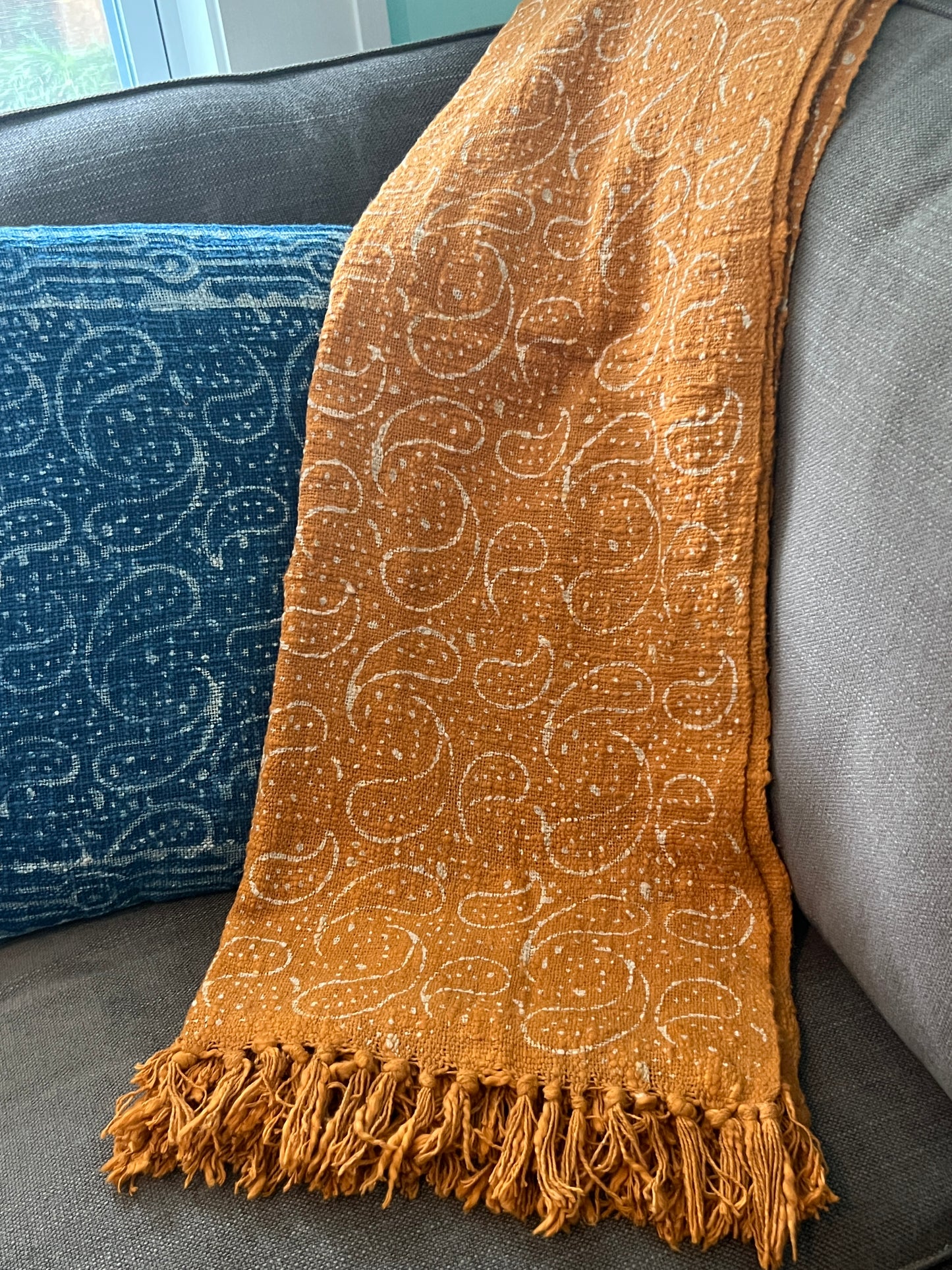 Handloomed Block Print Throw Blanket