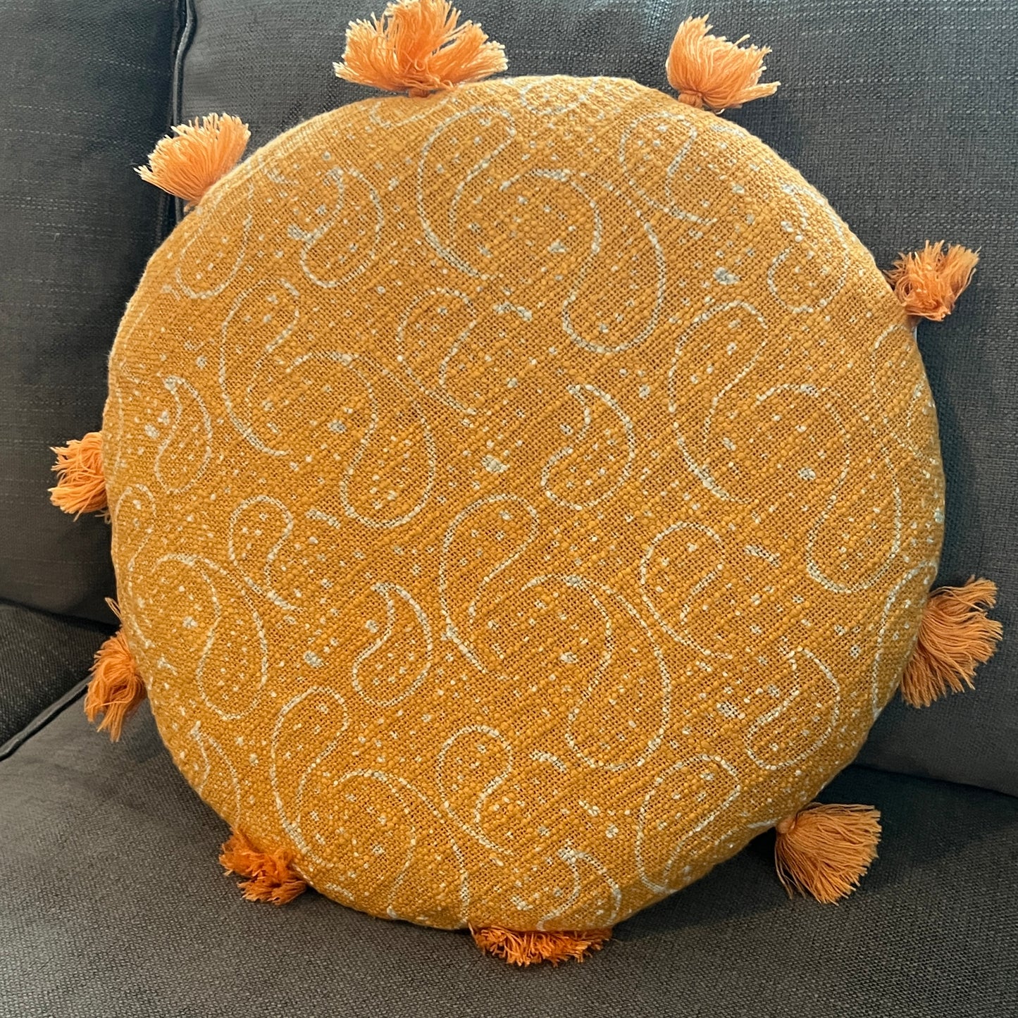 Block Print Throw Pillows | Round