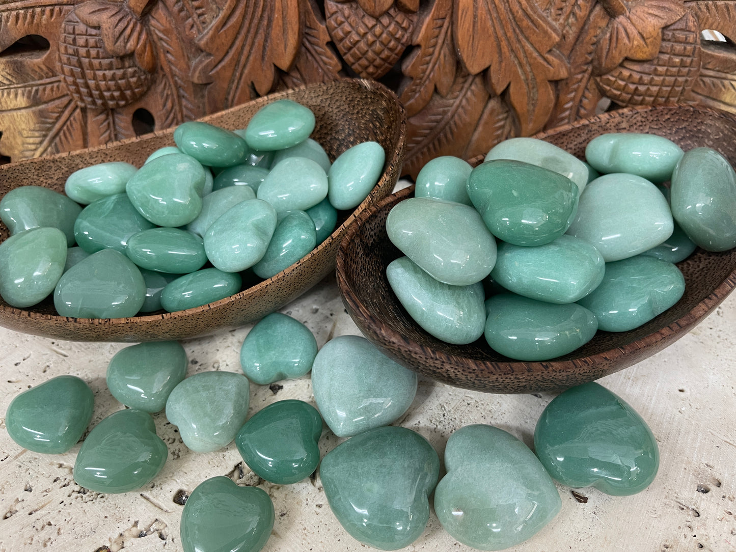 Green Aventurine Pocket Hearts