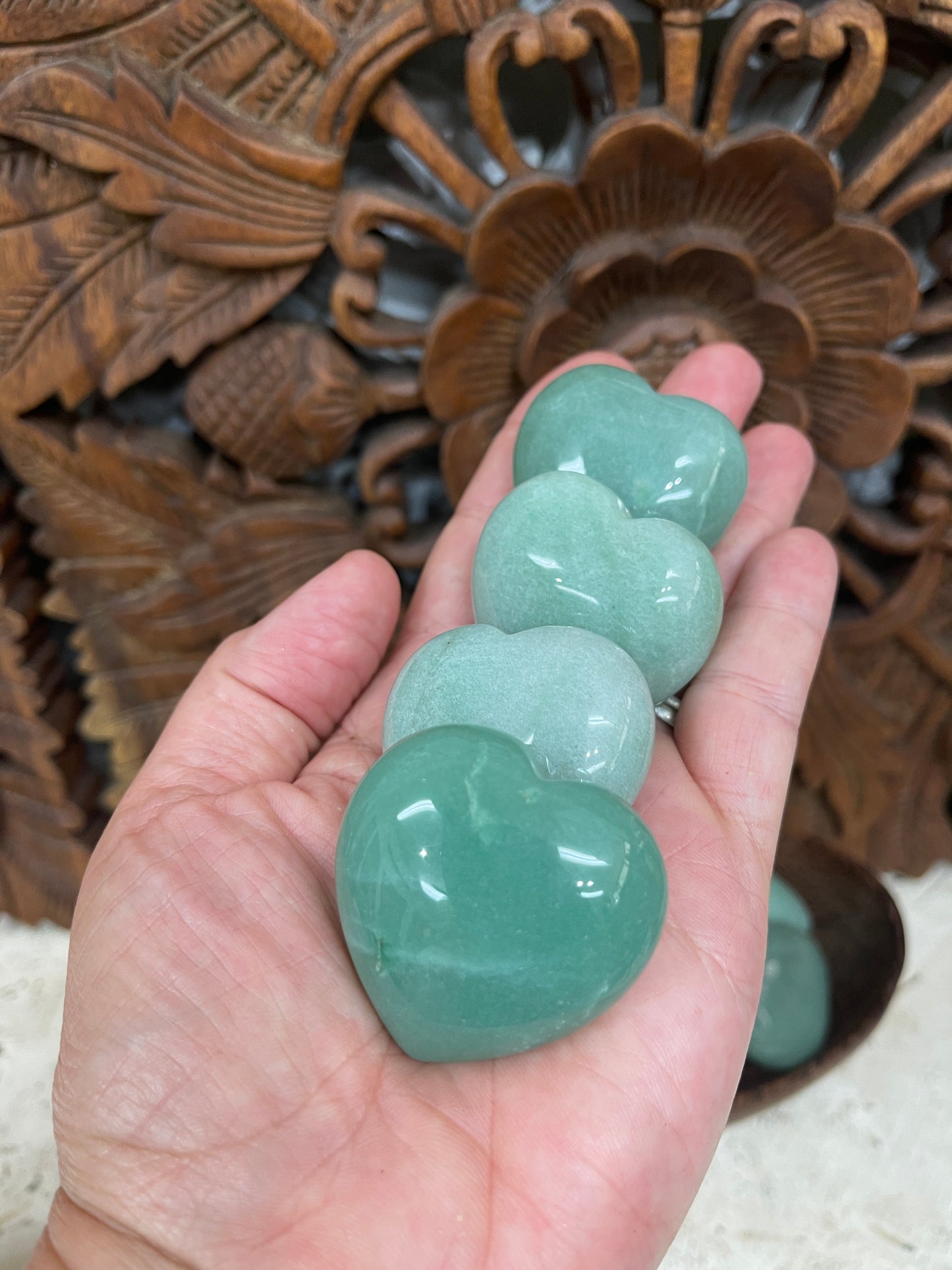 Green Aventurine Pocket Hearts