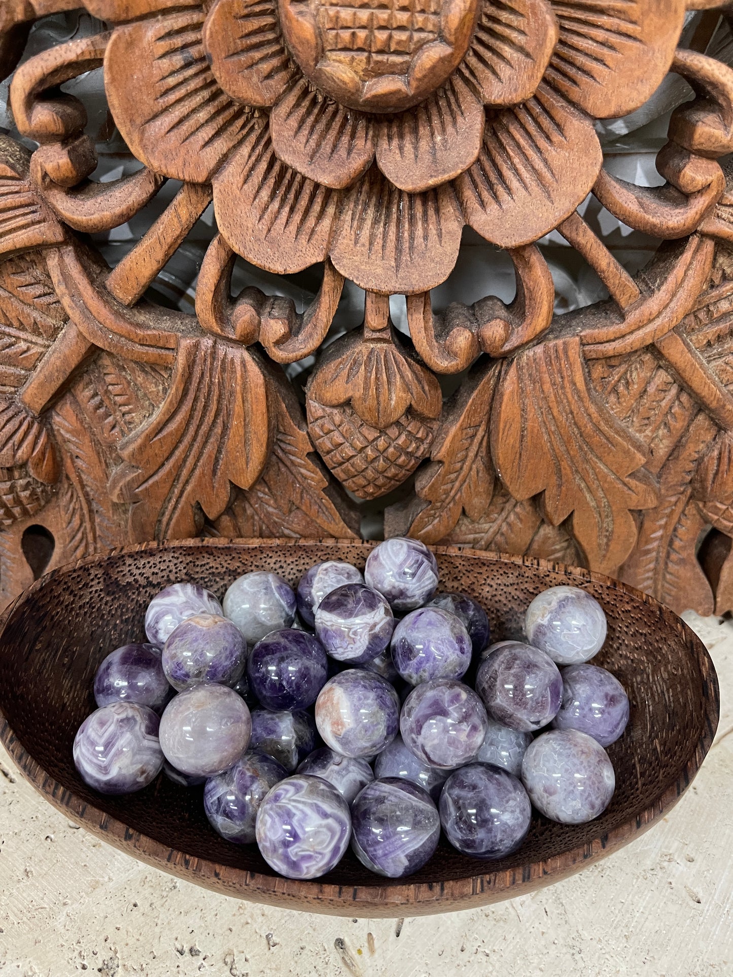 Chevron Amethyst Spheres