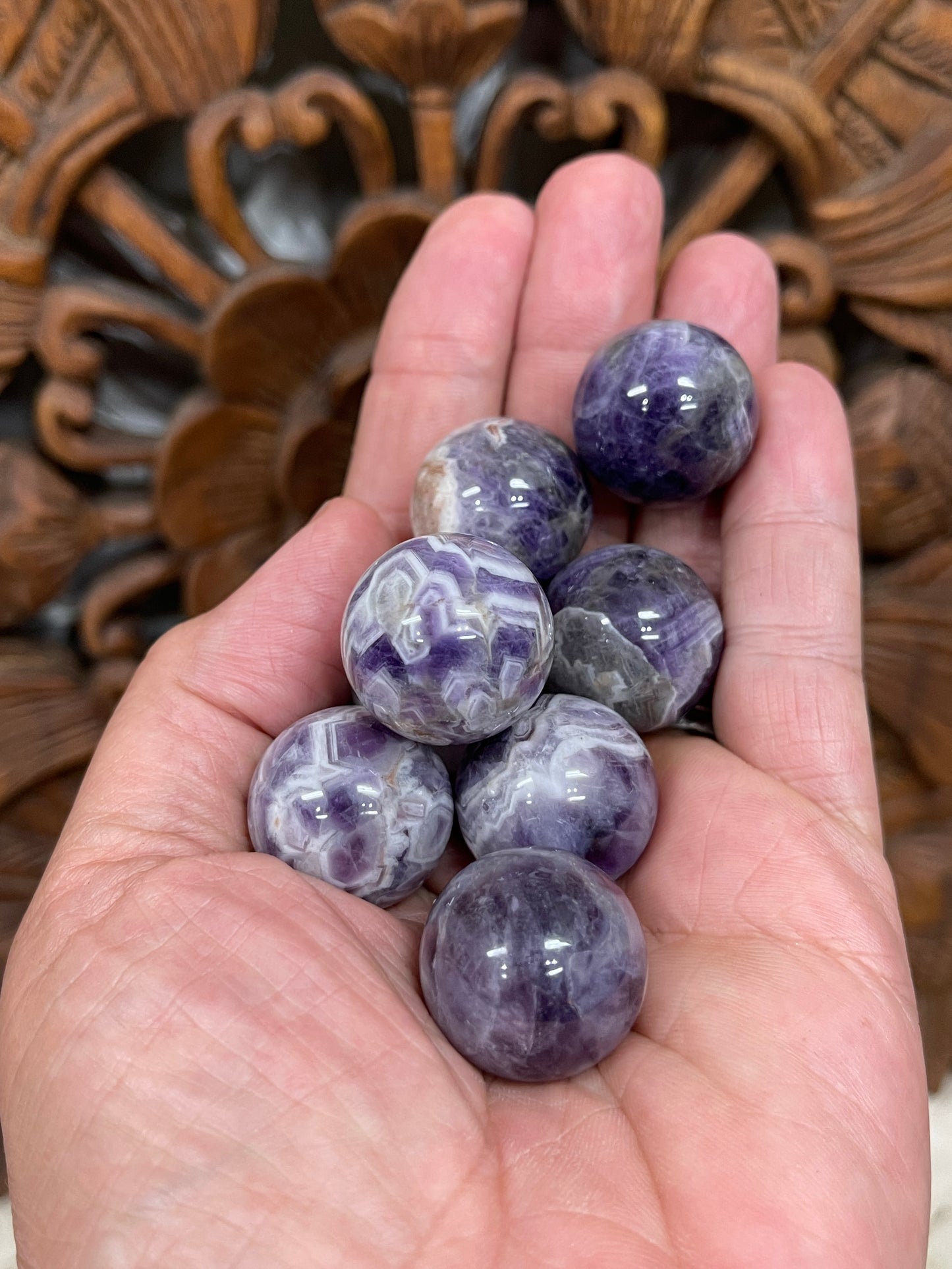 Chevron Amethyst Spheres