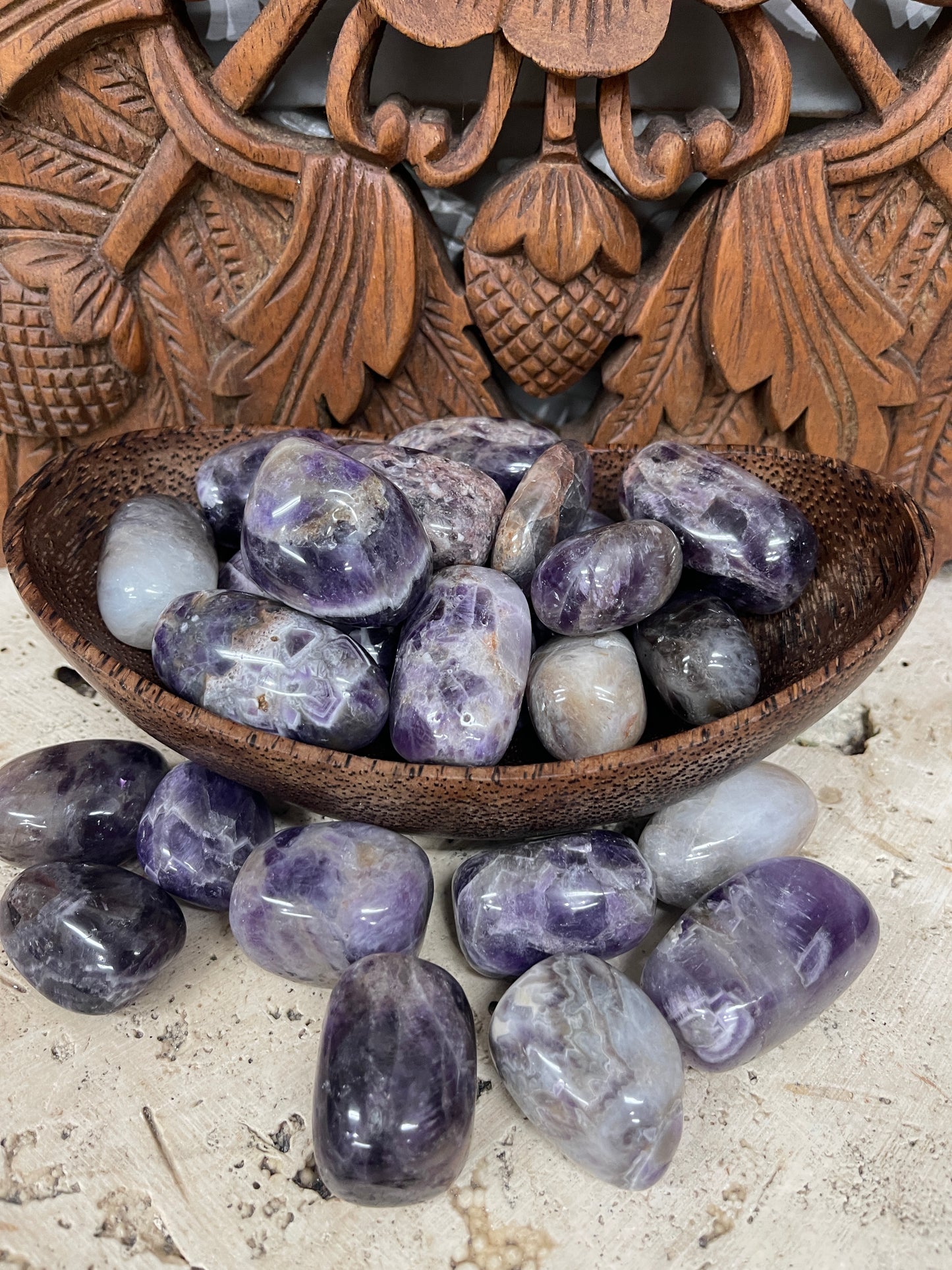 Large Oval Chevron Amethyst Tumbles