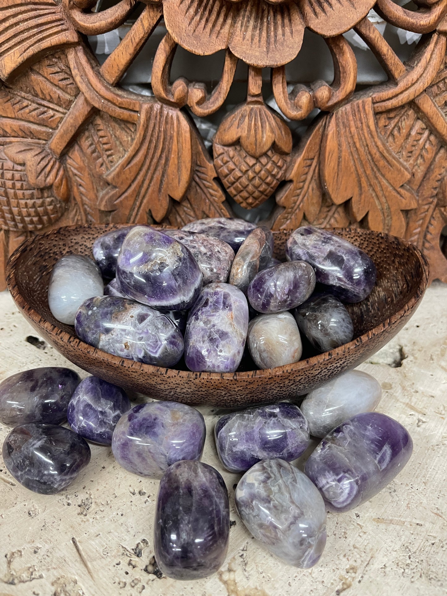 Large Oval Chevron Amethyst Tumbles