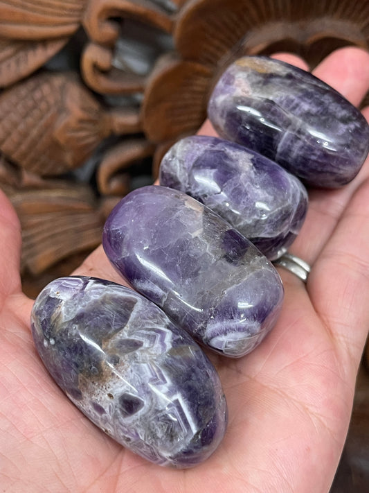 Large Oval Chevron Amethyst Tumbles