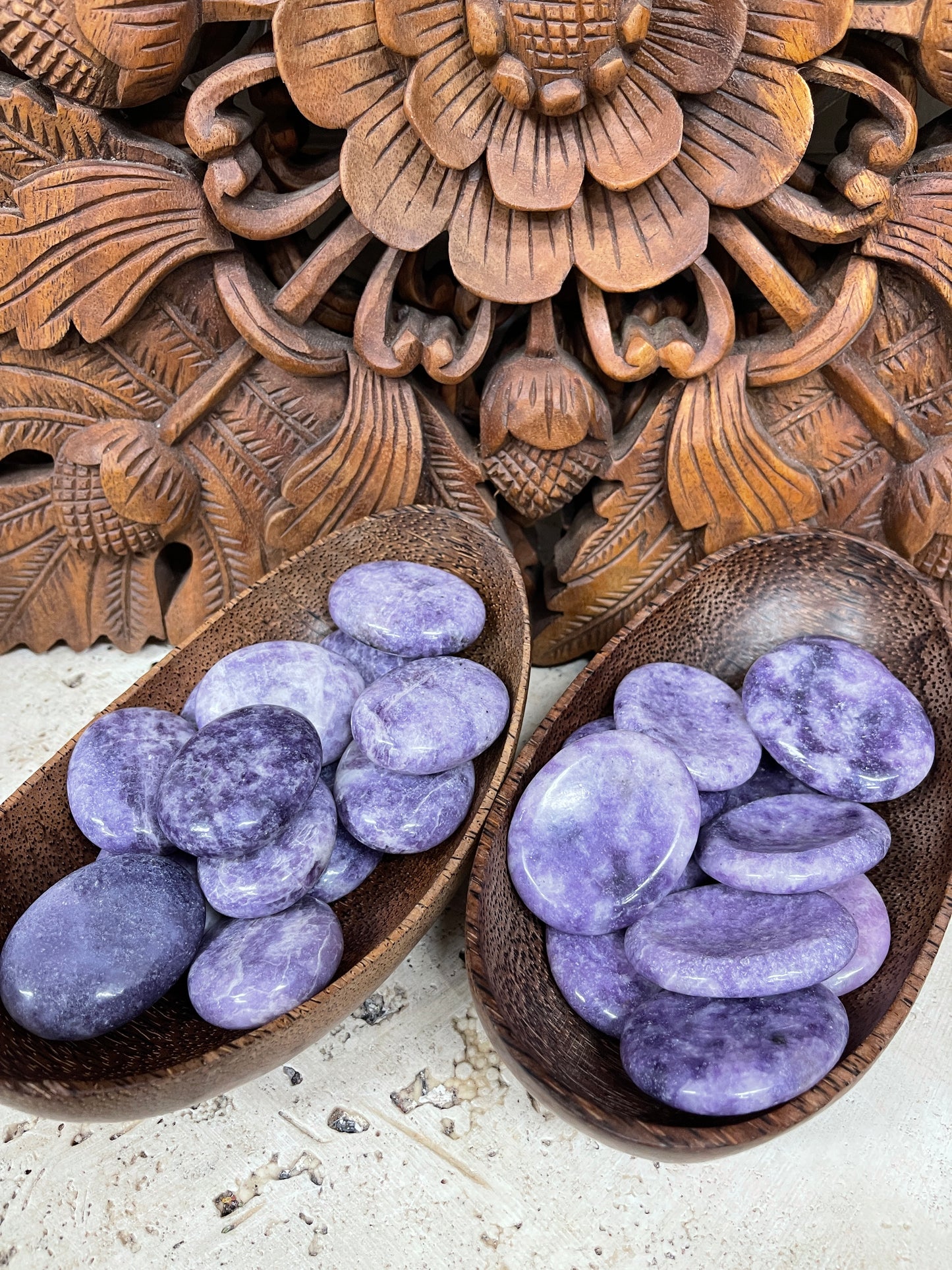 Lepidolite Palm Stones & Worry Stones