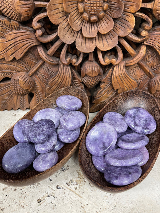 Lepidolite Palm Stones & Worry Stones
