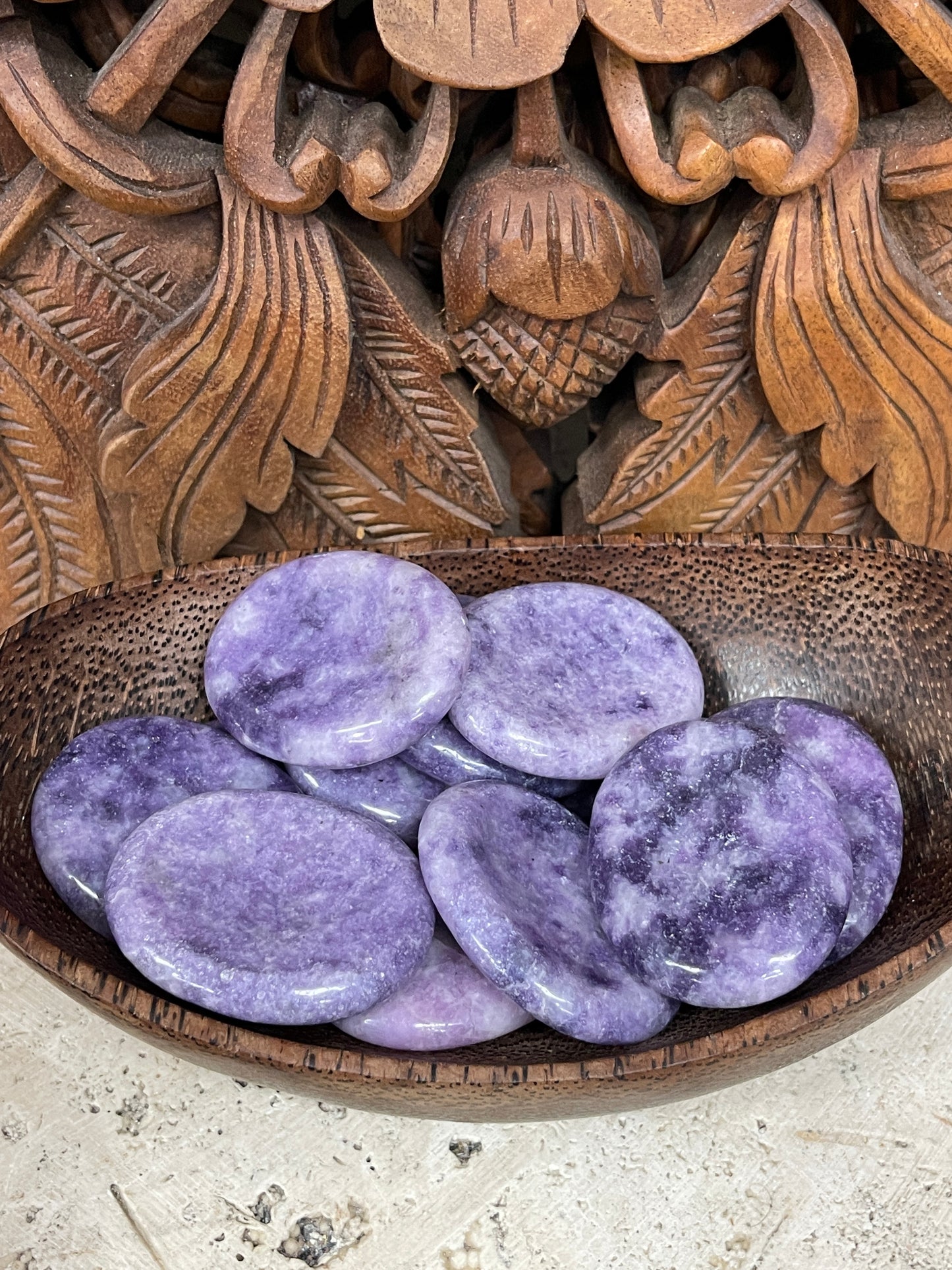 Lepidolite Palm Stones & Worry Stones