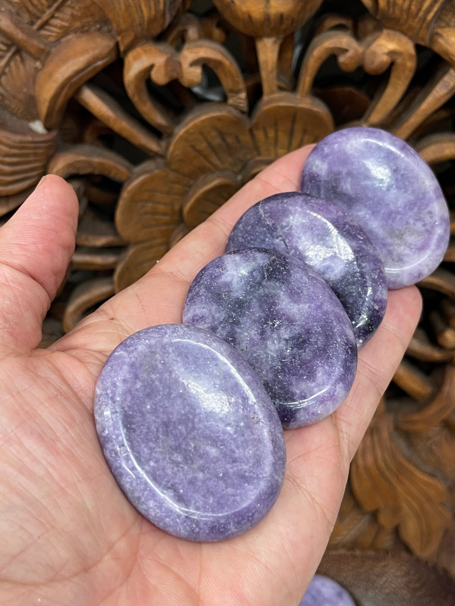 Lepidolite Palm Stones & Worry Stones