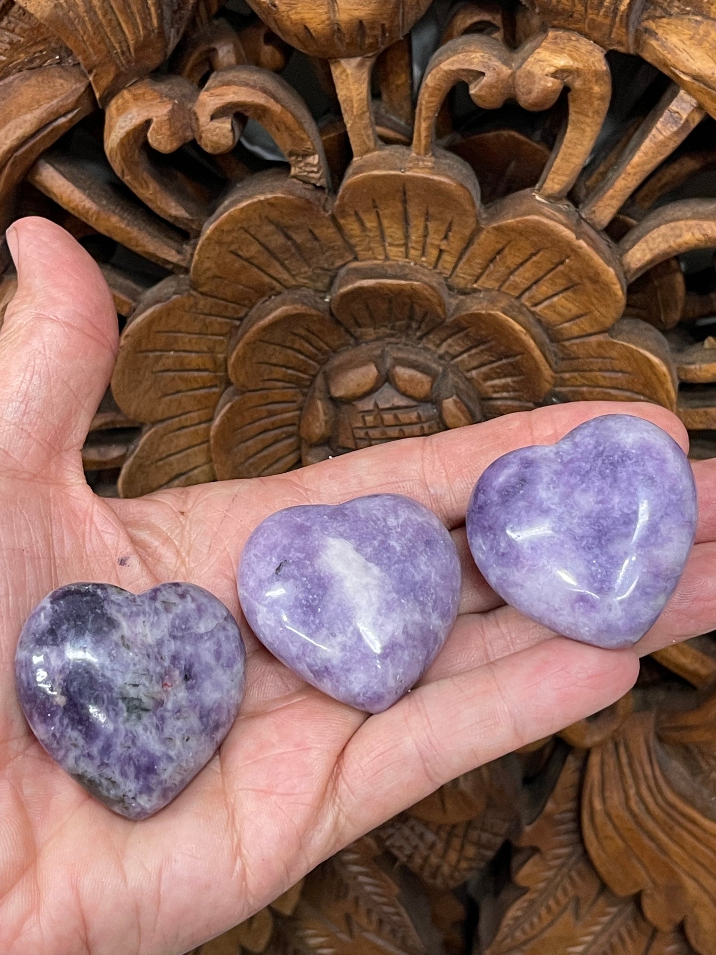 Lepidolite Hearts