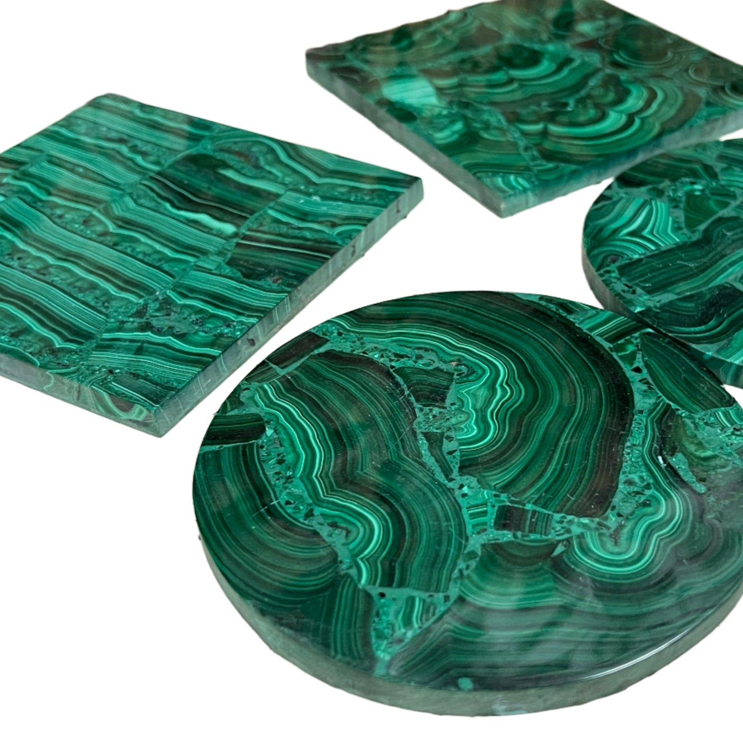 Malachite Coasters or Cleansing tiles from Africa