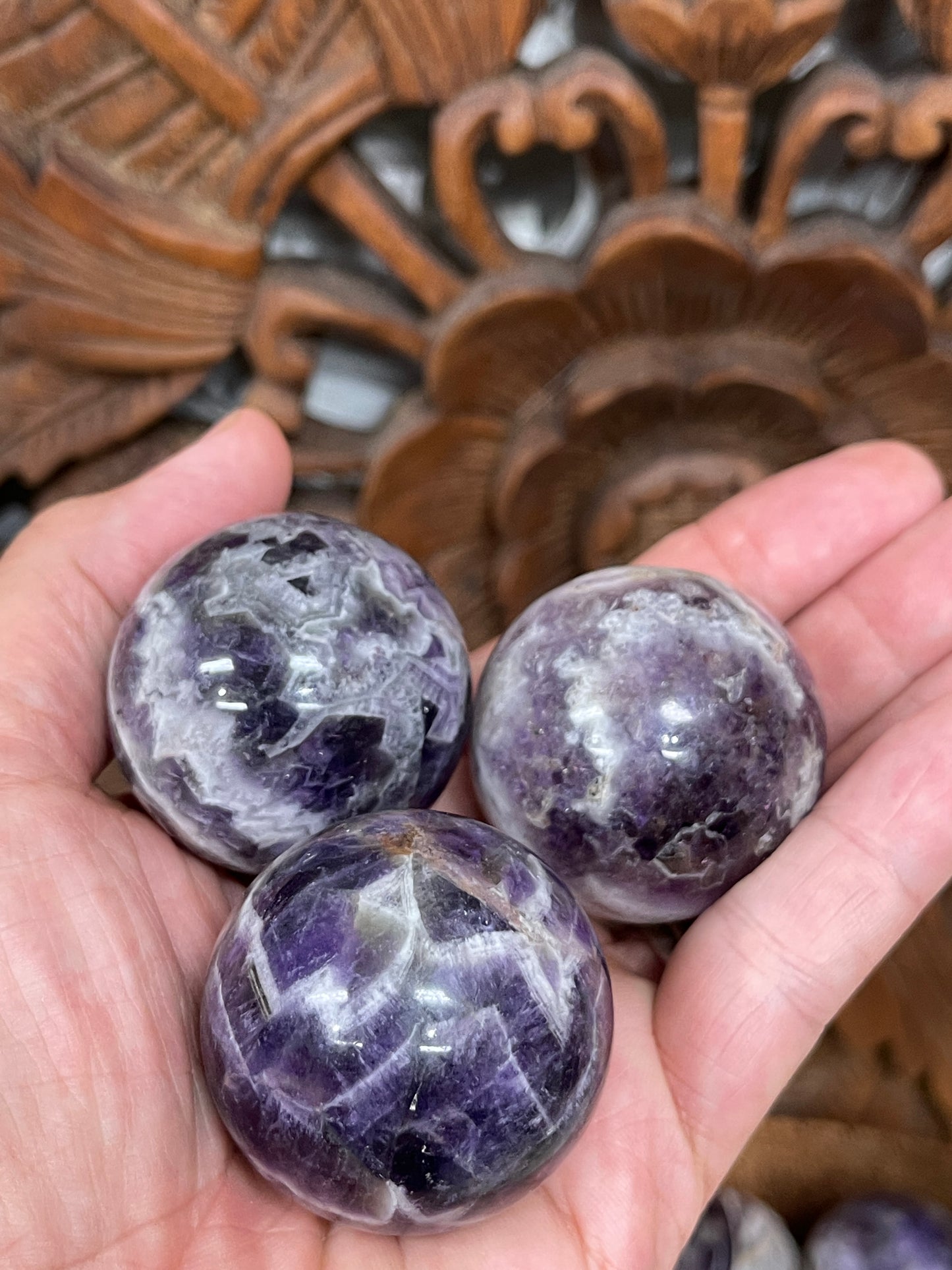 Chevron Amethyst Spheres