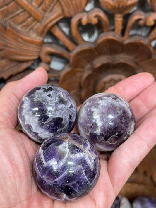 Chevron Amethyst Spheres